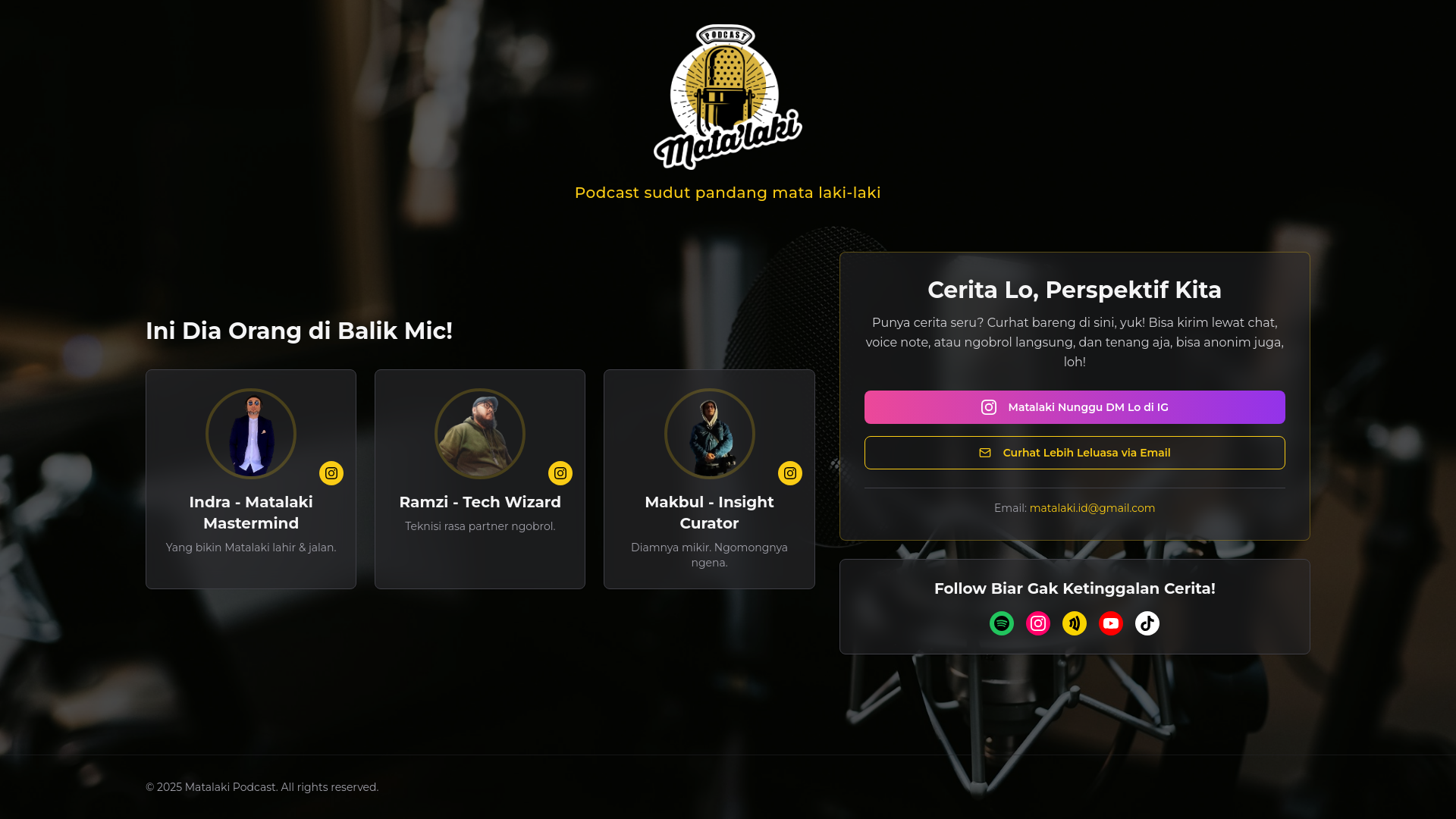 website screenshot of https://matalaki.id/
