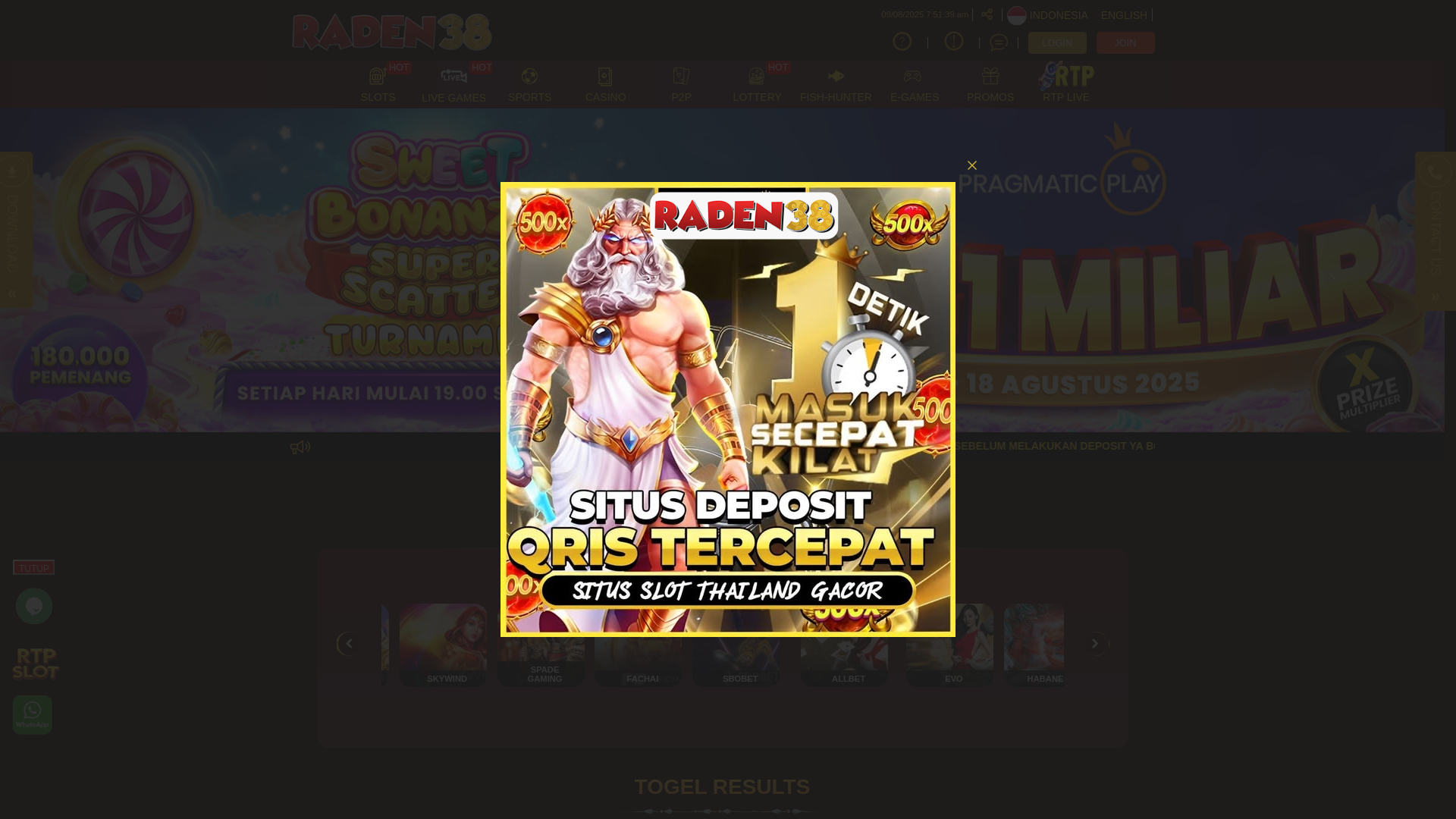 website screenshot of https://topraden38.sbs/