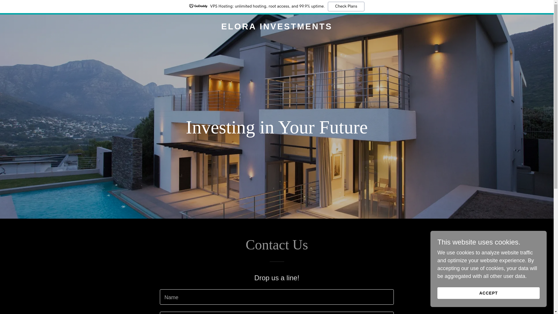 website screenshot of https://elora-investments.com/