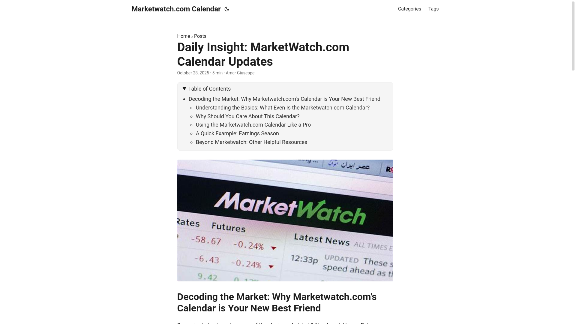 website screenshot of https://marketwatchcom-calendar.pages.dev/