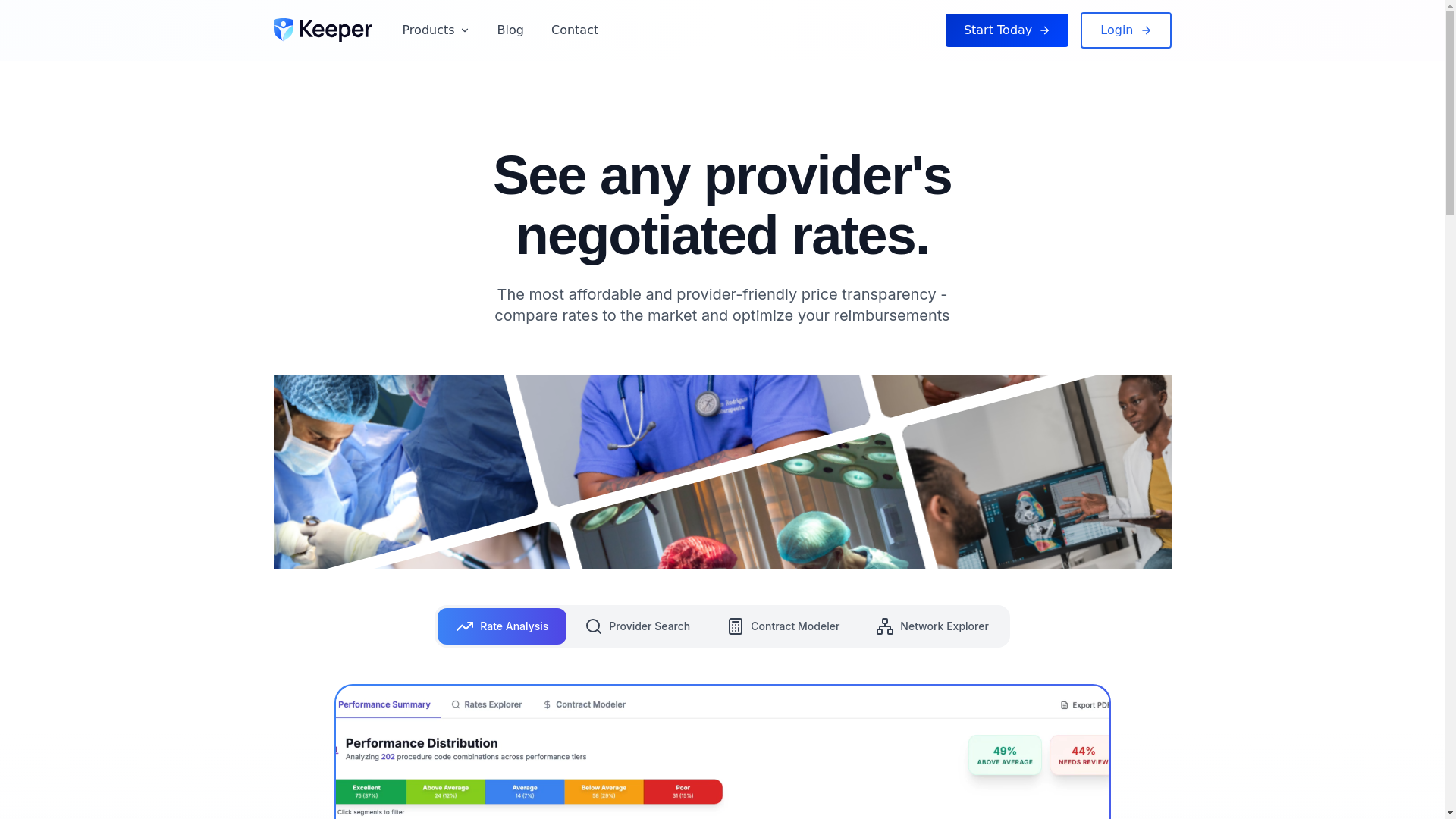 website screenshot of https://choosekeeperhealth.com/
