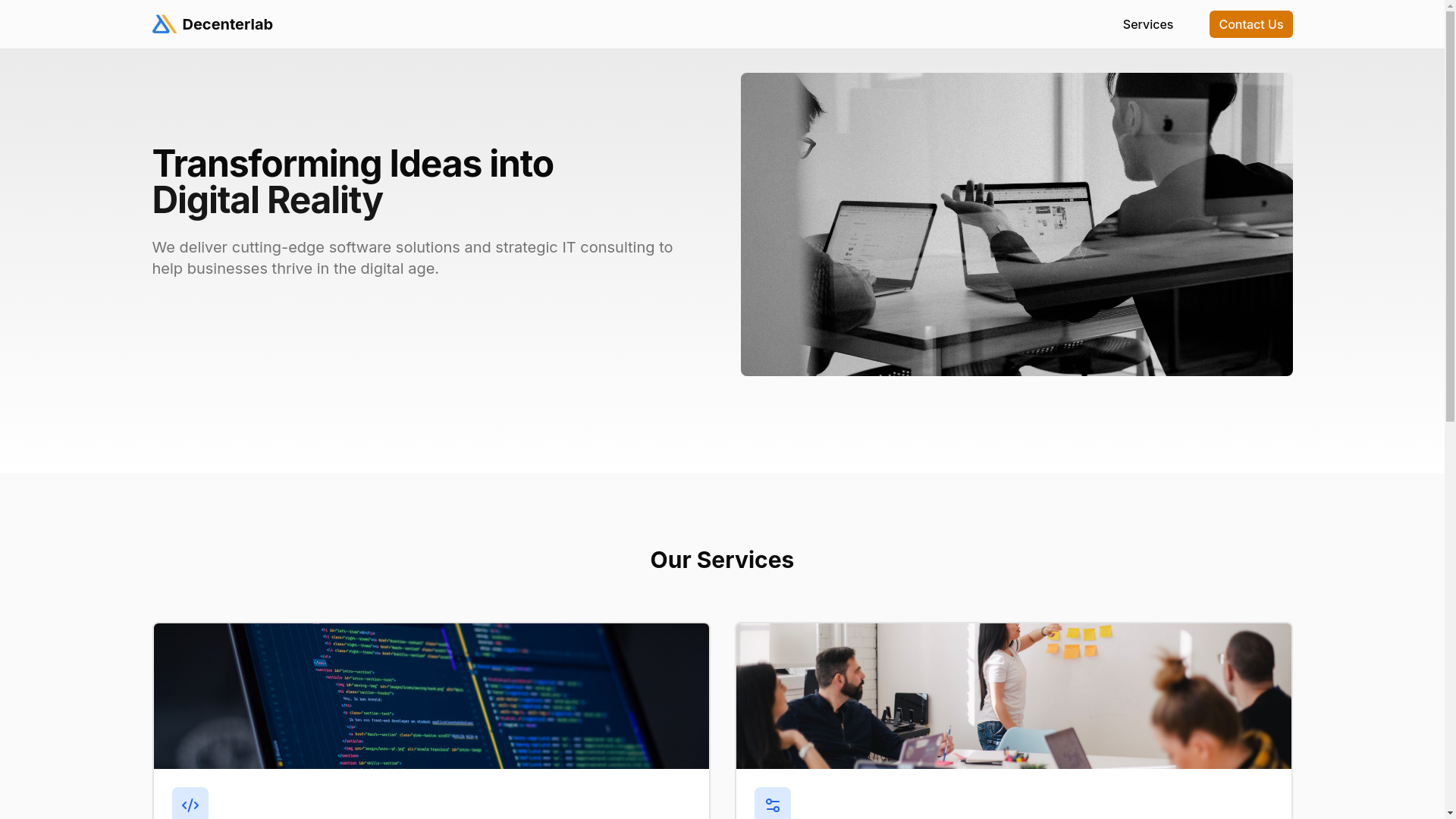 website screenshot of https://decenterlab.pages.dev/