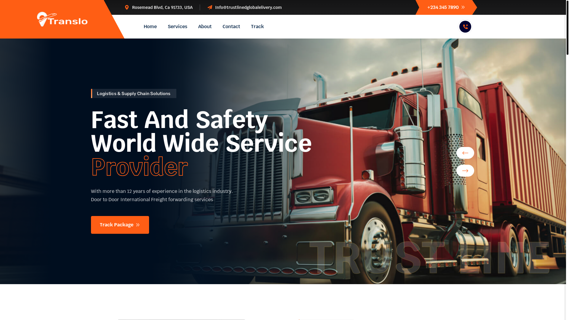website screenshot of https://trustlineglobaldelivery.com/