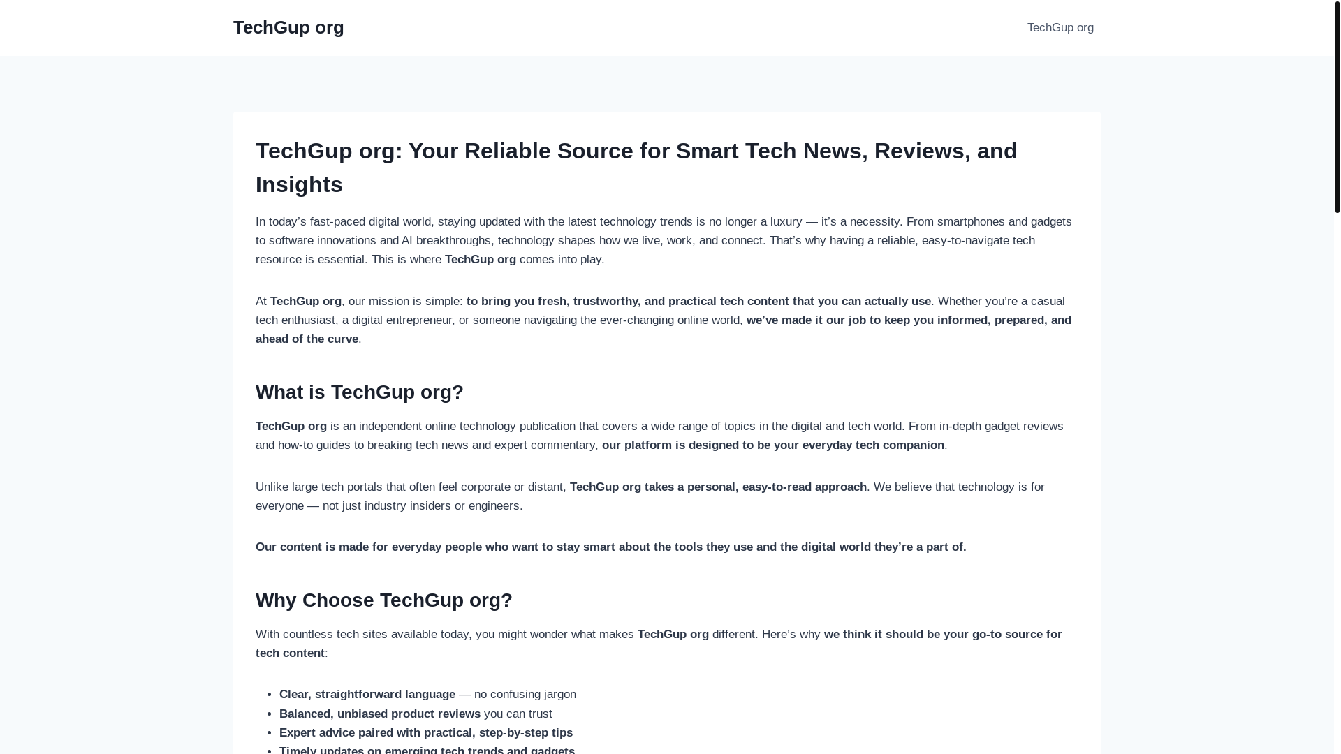 website screenshot of https://www-techgup.org/