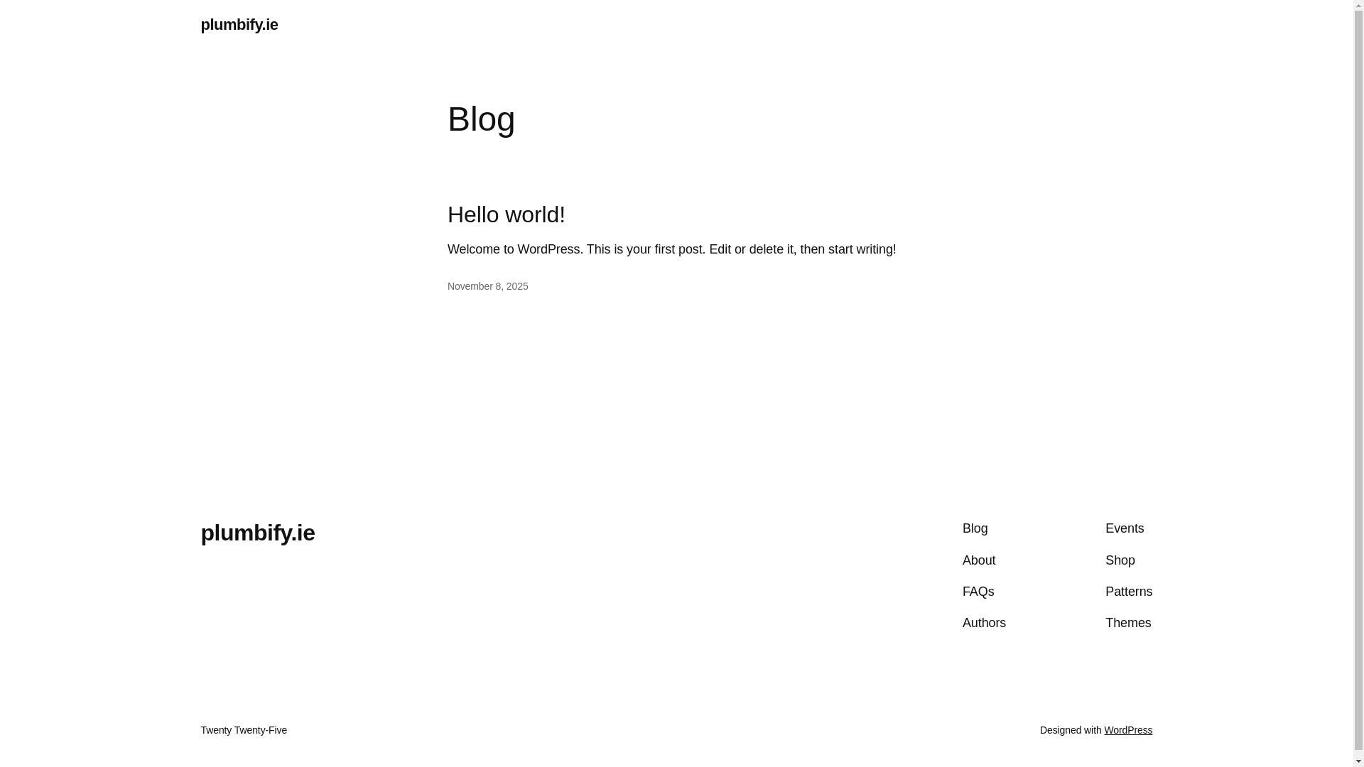 website screenshot of https://plumbify.ie/