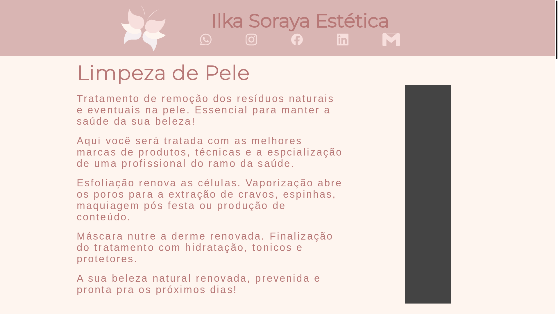 website screenshot of https://ilkasorayaestetica.com.br/