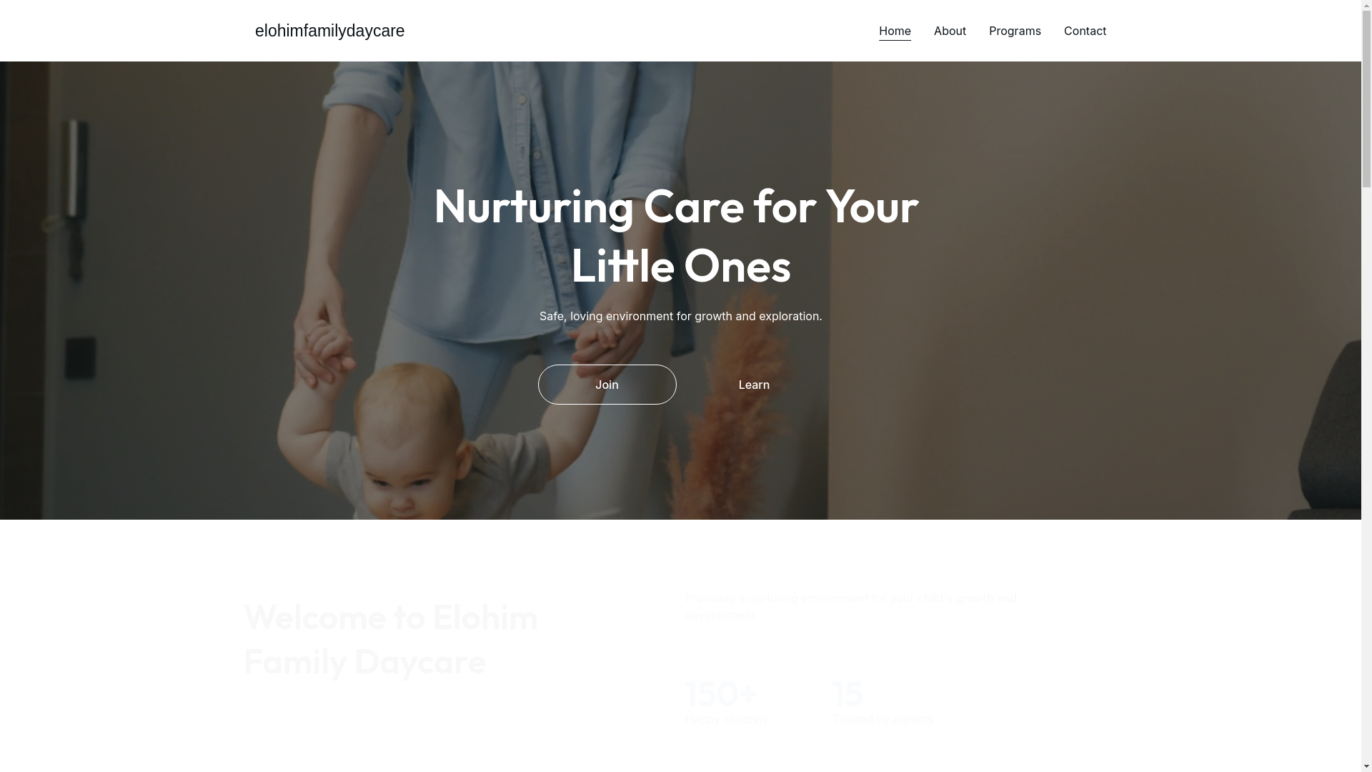 website screenshot of https://elohimfamilydaycare.com/