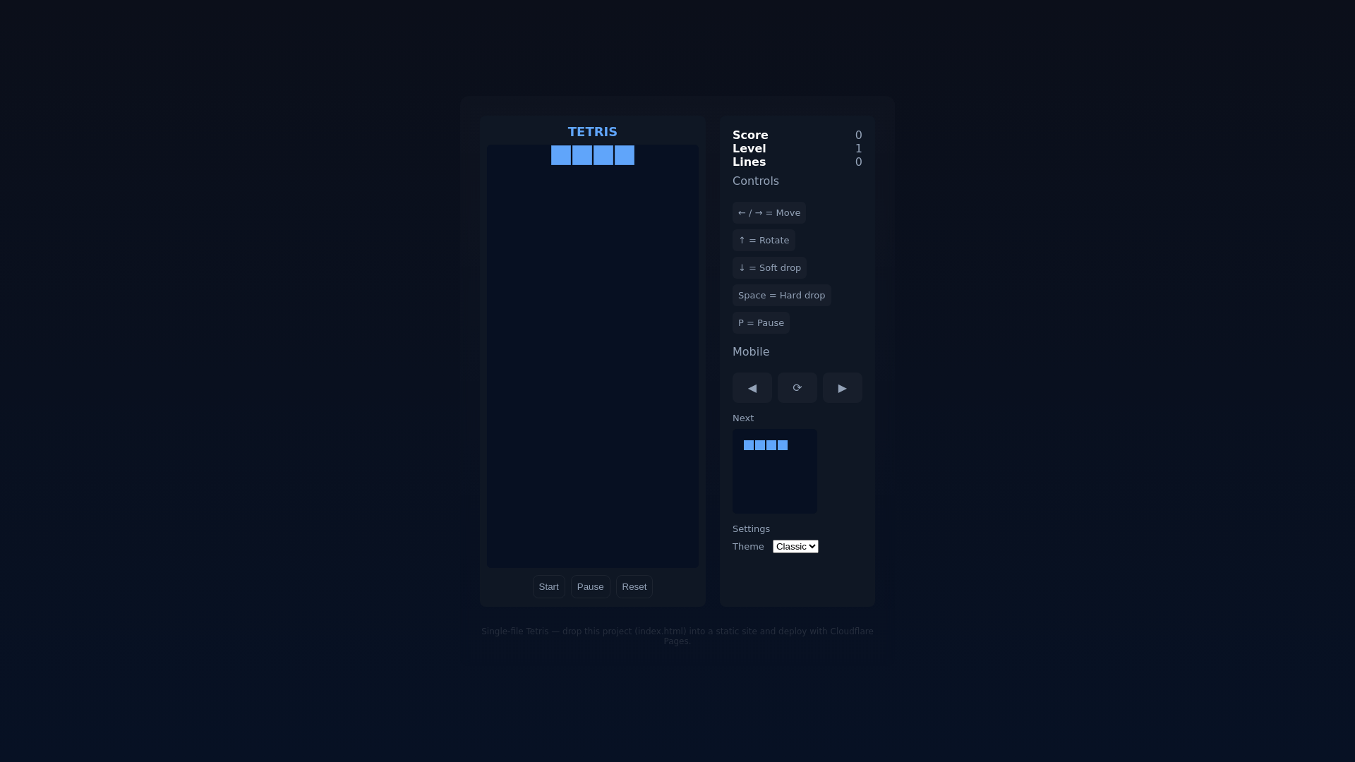 website screenshot of https://tetris-dqc.pages.dev/