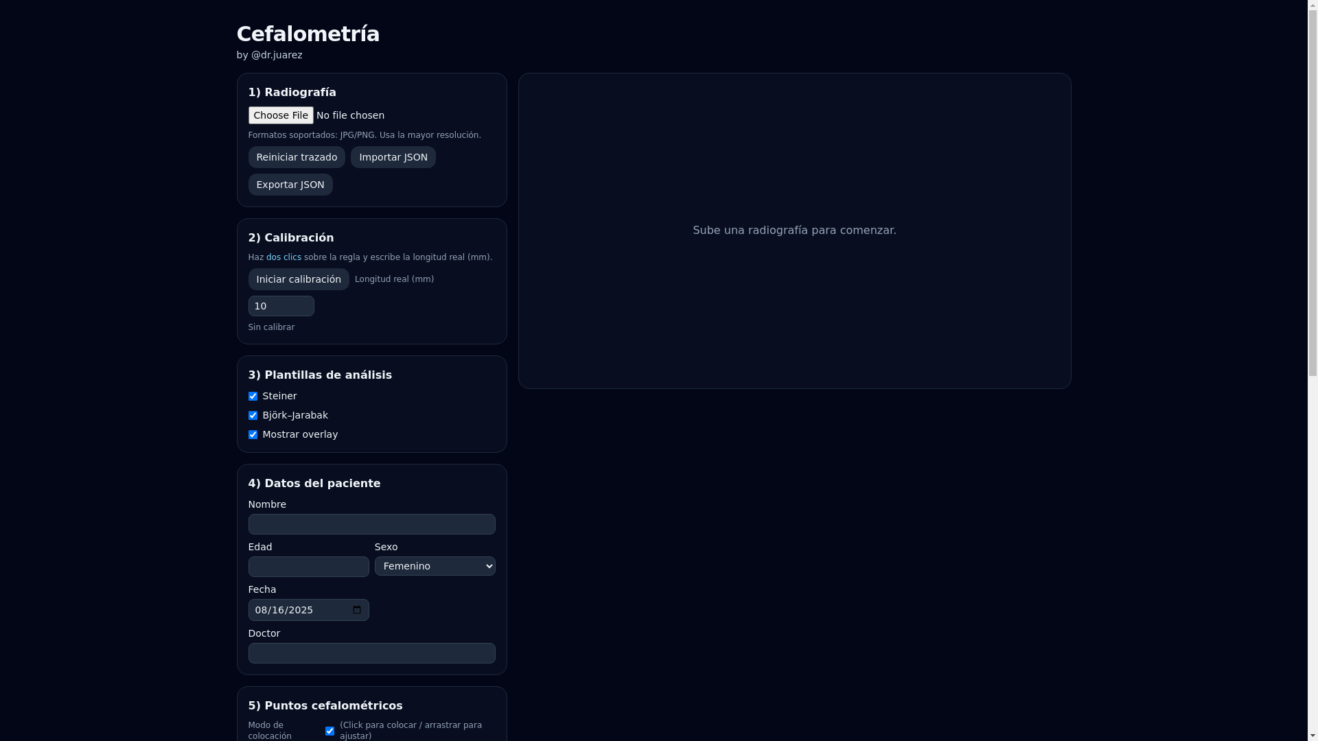 website screenshot of https://cefalometria.pages.dev/