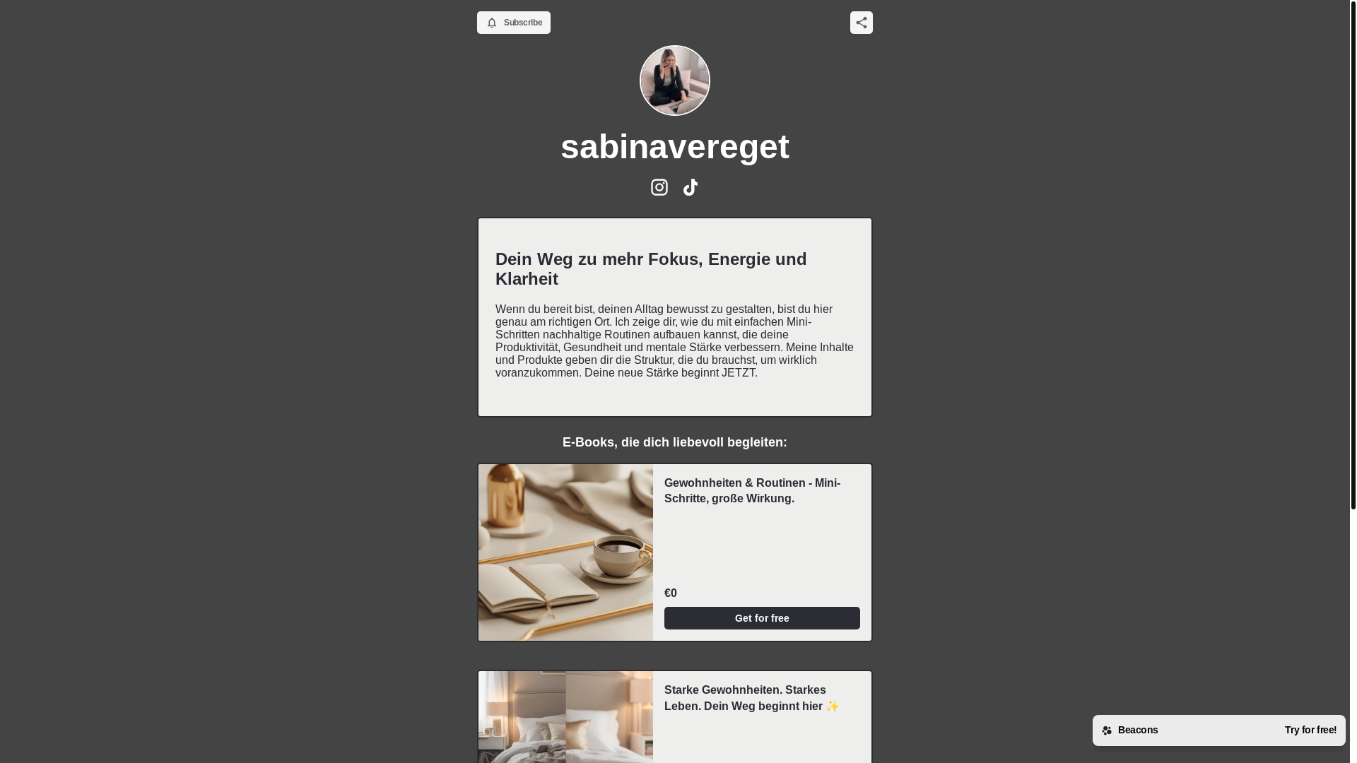 website screenshot of https://sabinavereget.info/