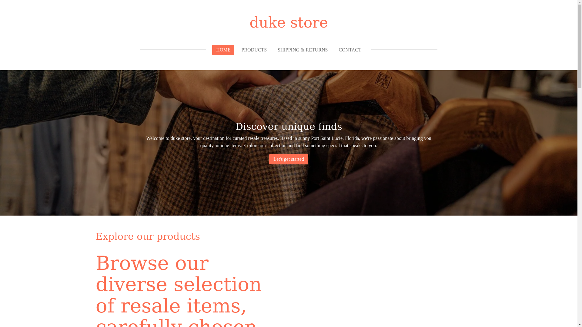 website screenshot of https://duke-store.org/