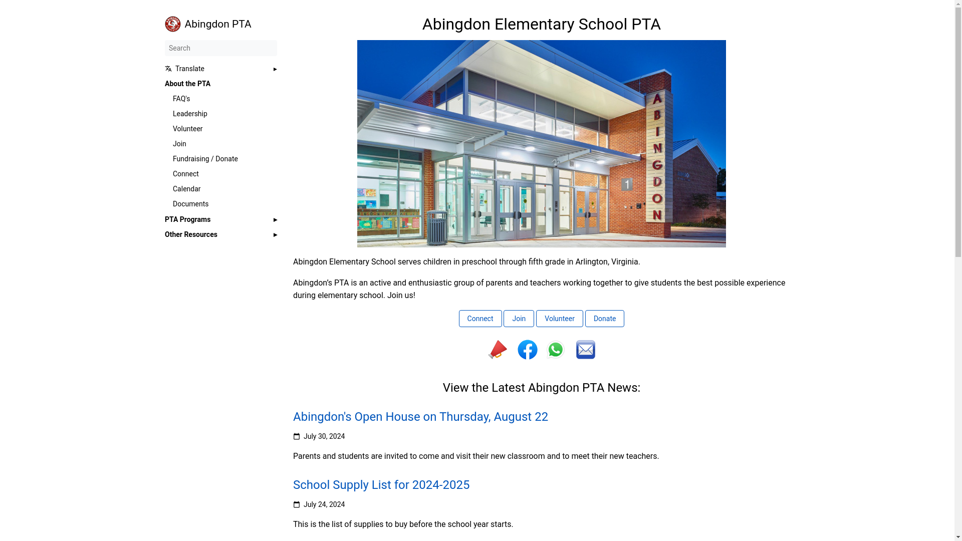 website screenshot of https://abingdonpta.pages.dev/
