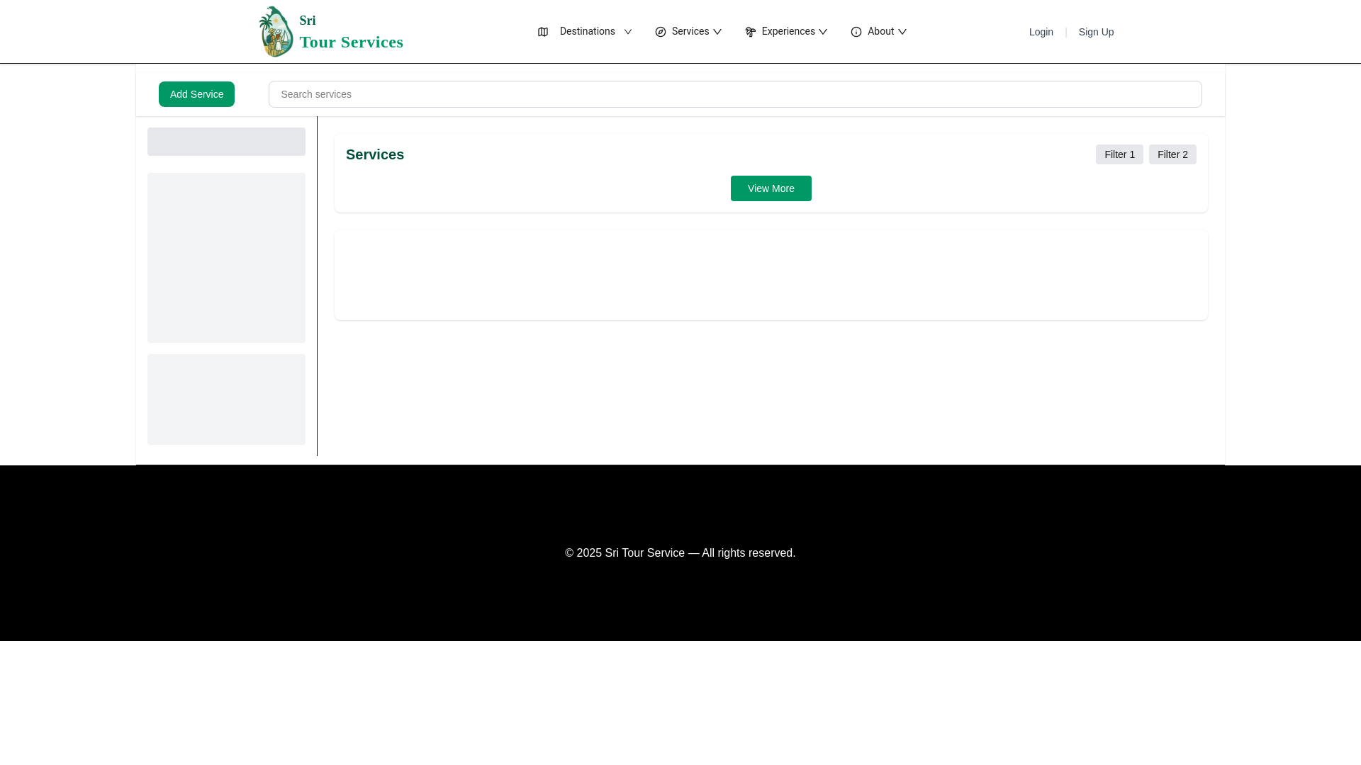 website screenshot of https://sritourservices.com/