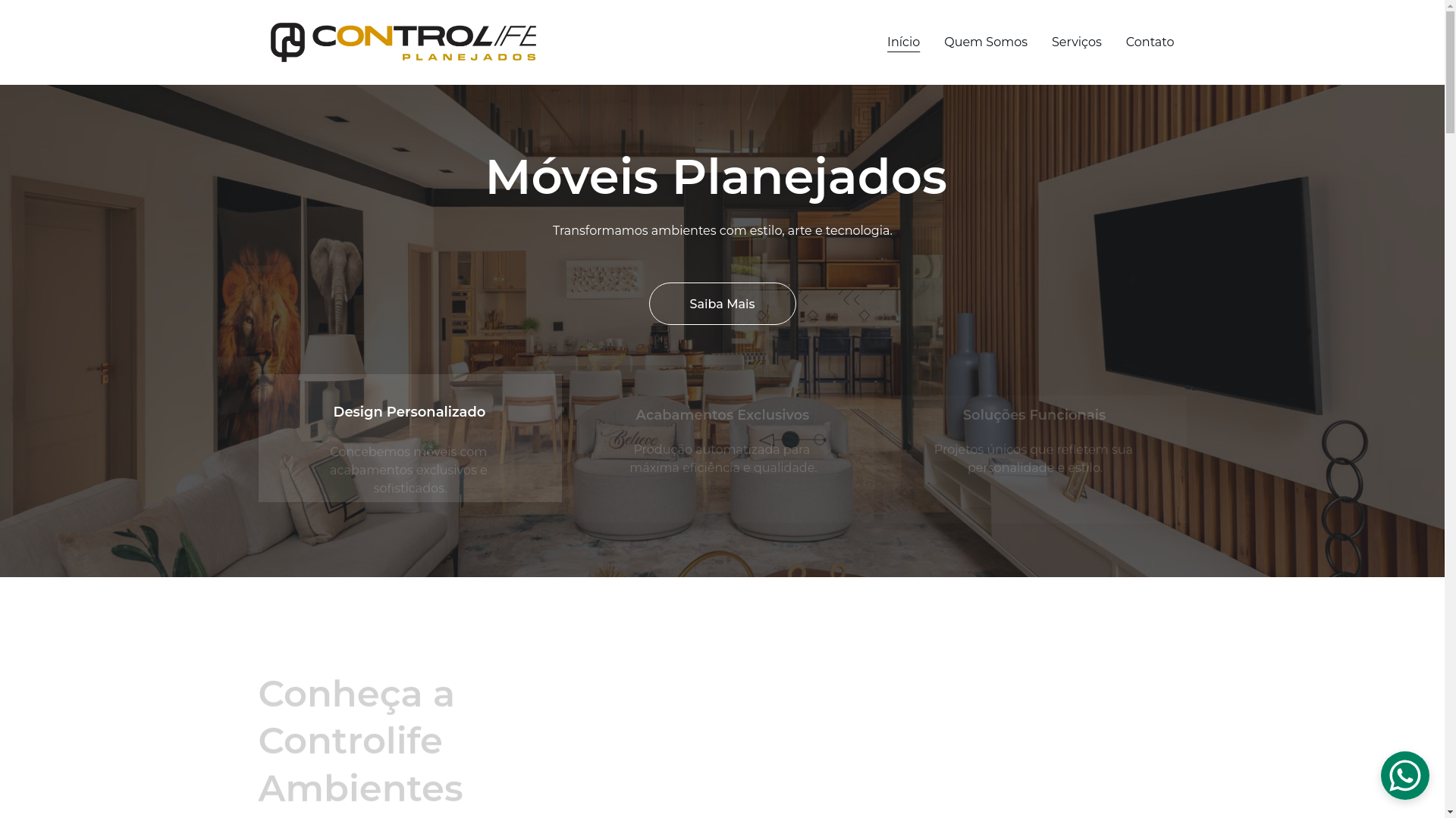 website screenshot of https://controlifeambientes.com.br/