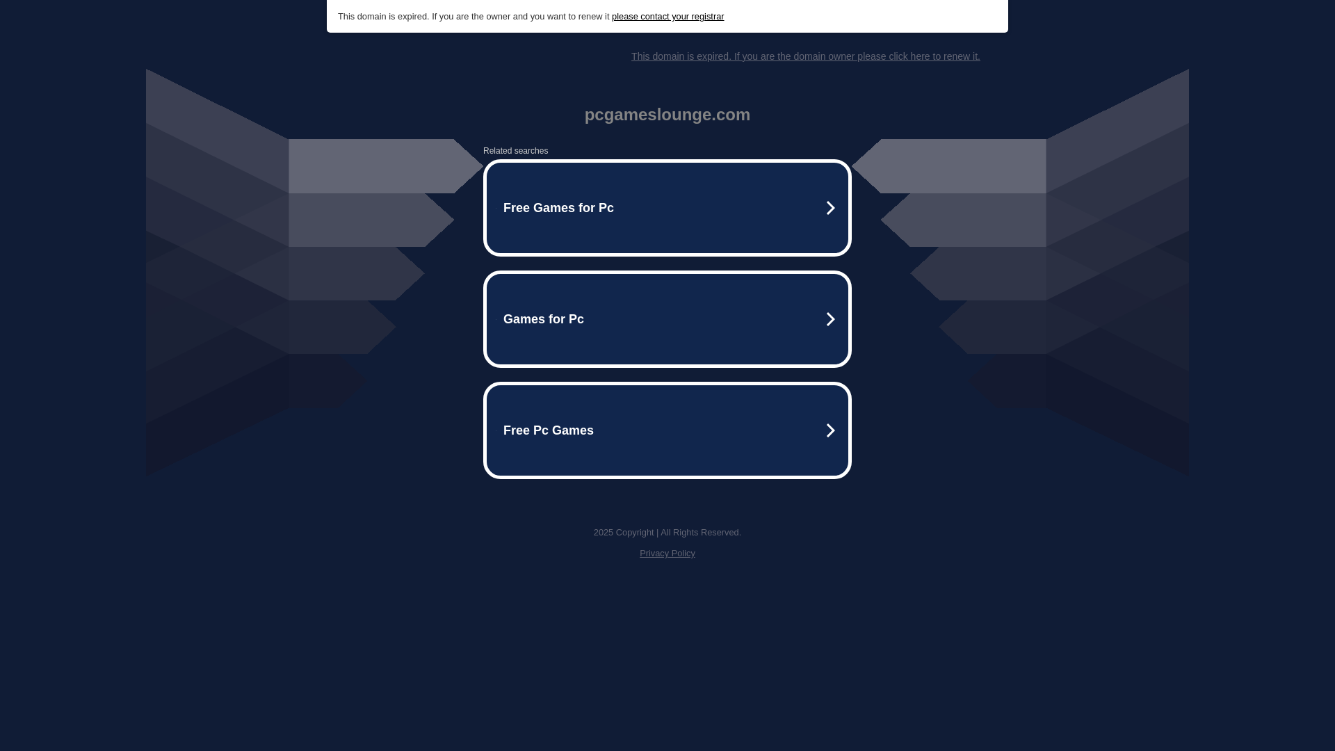 website screenshot of https://pcgameslounge.com/