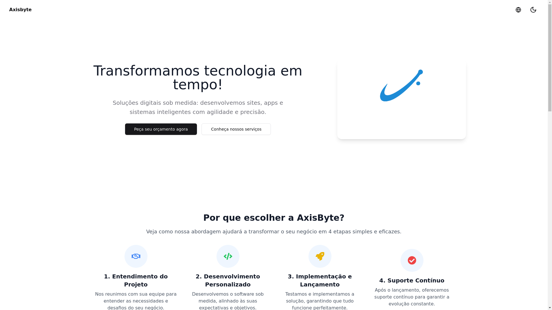 website screenshot of https://axisbyte.com.br/