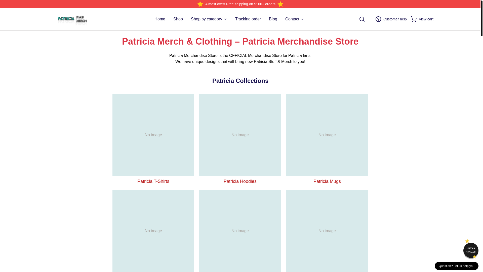 website screenshot of https://patriciamerch.shop/