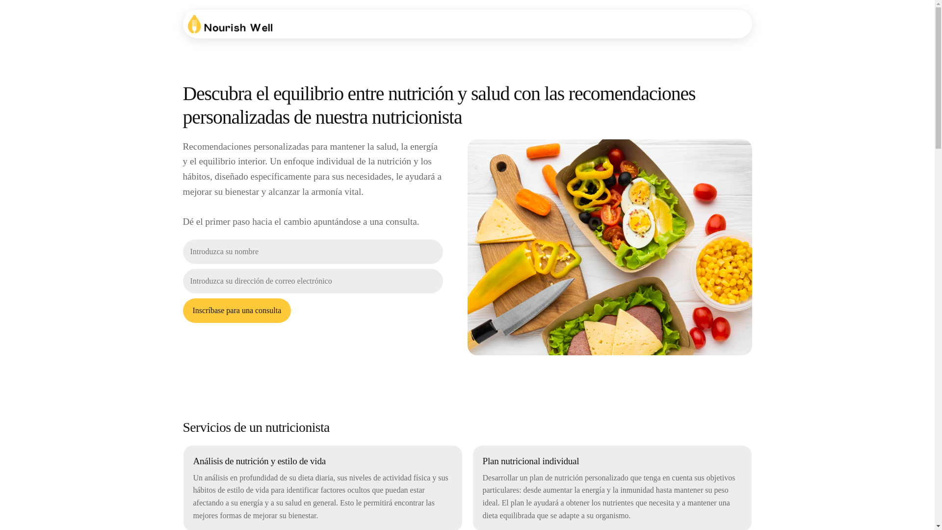 website screenshot of https://nourishwellew.info/