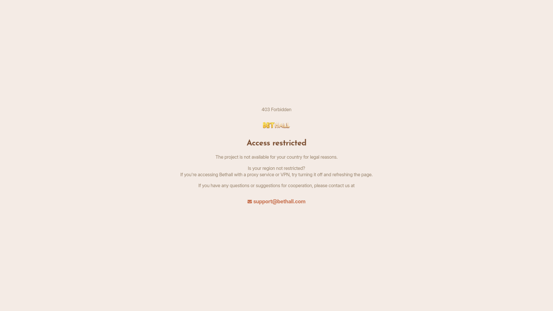 website screenshot of https://bethall-3983.com/