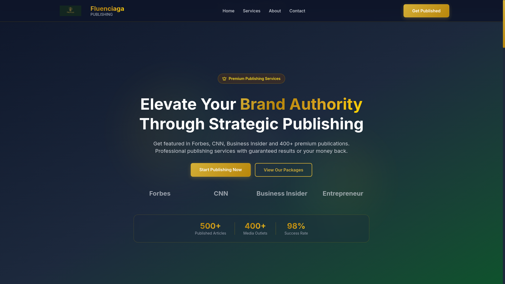 website screenshot of https://fluenciagasales.com/