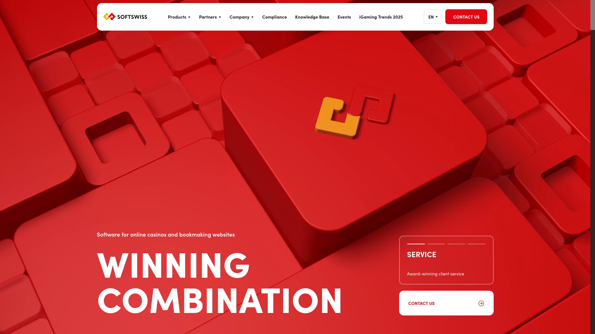 website screenshot of https://www.softswiss.com/