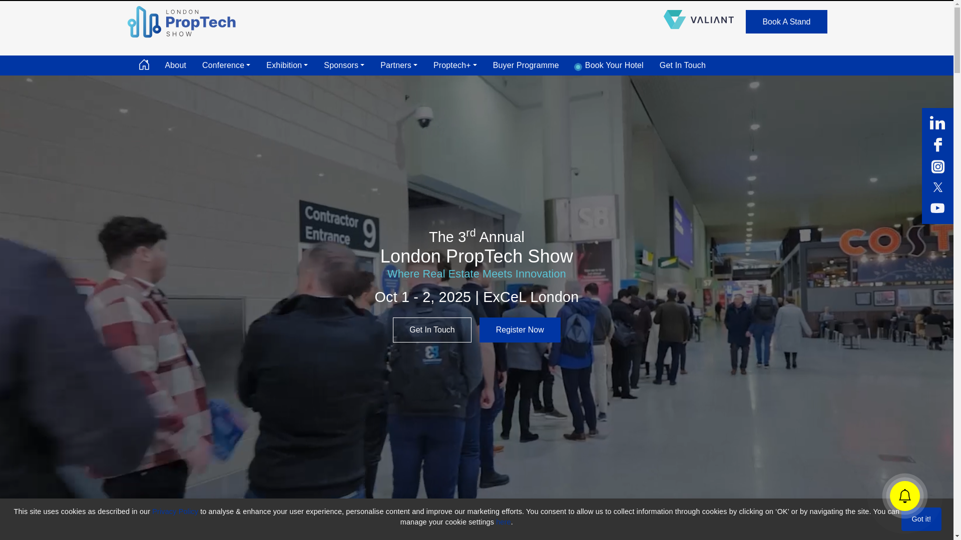 website screenshot of https://proptechshow.com/