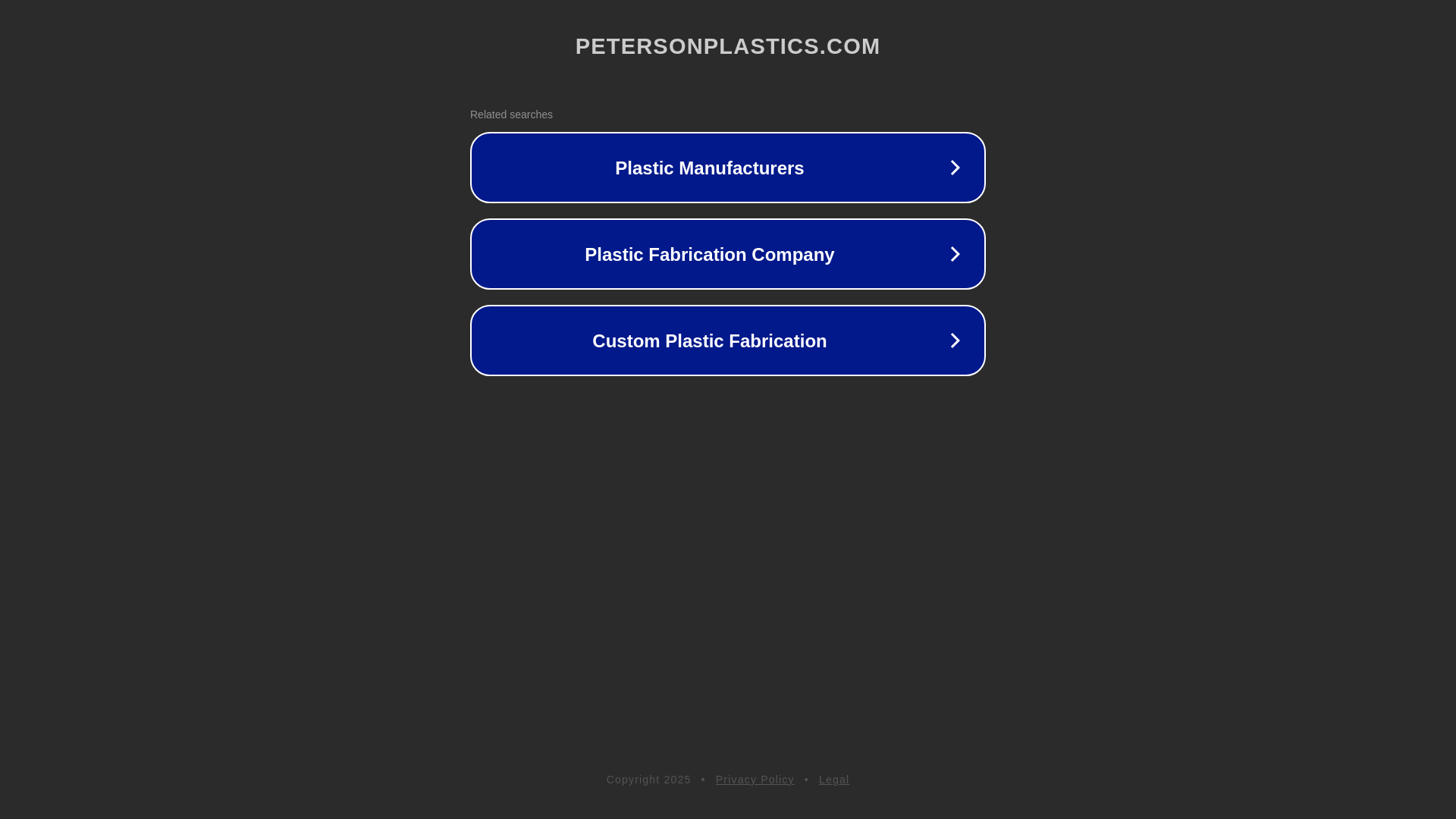 website screenshot of https://petersonplastics.com/