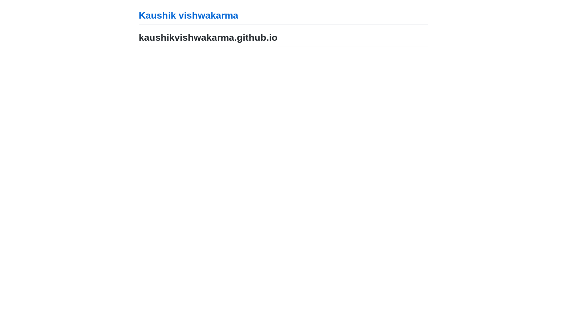 website screenshot of https://kaushikvishwakarma.me/