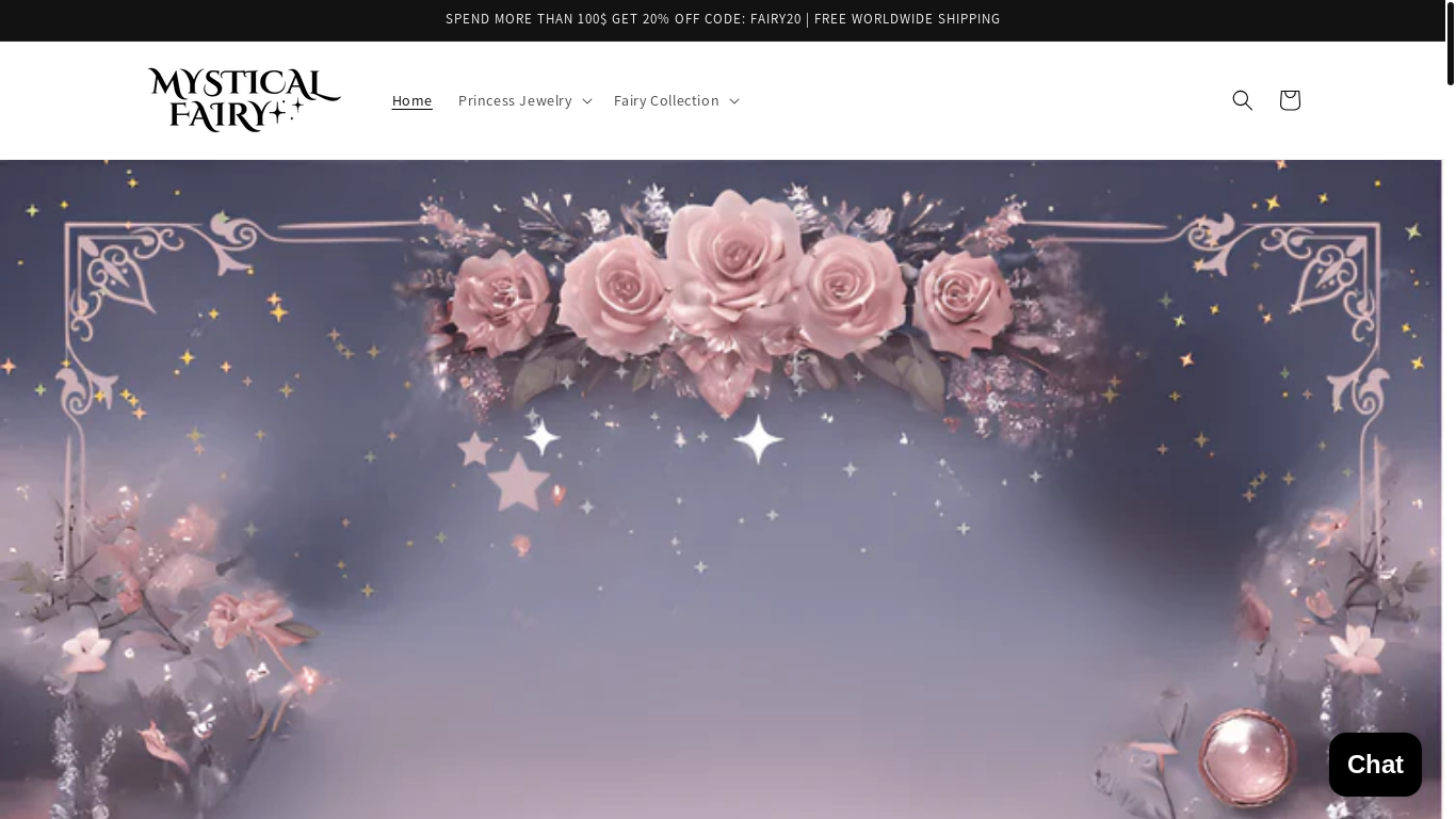 website screenshot of https://mystical-fairy.com/