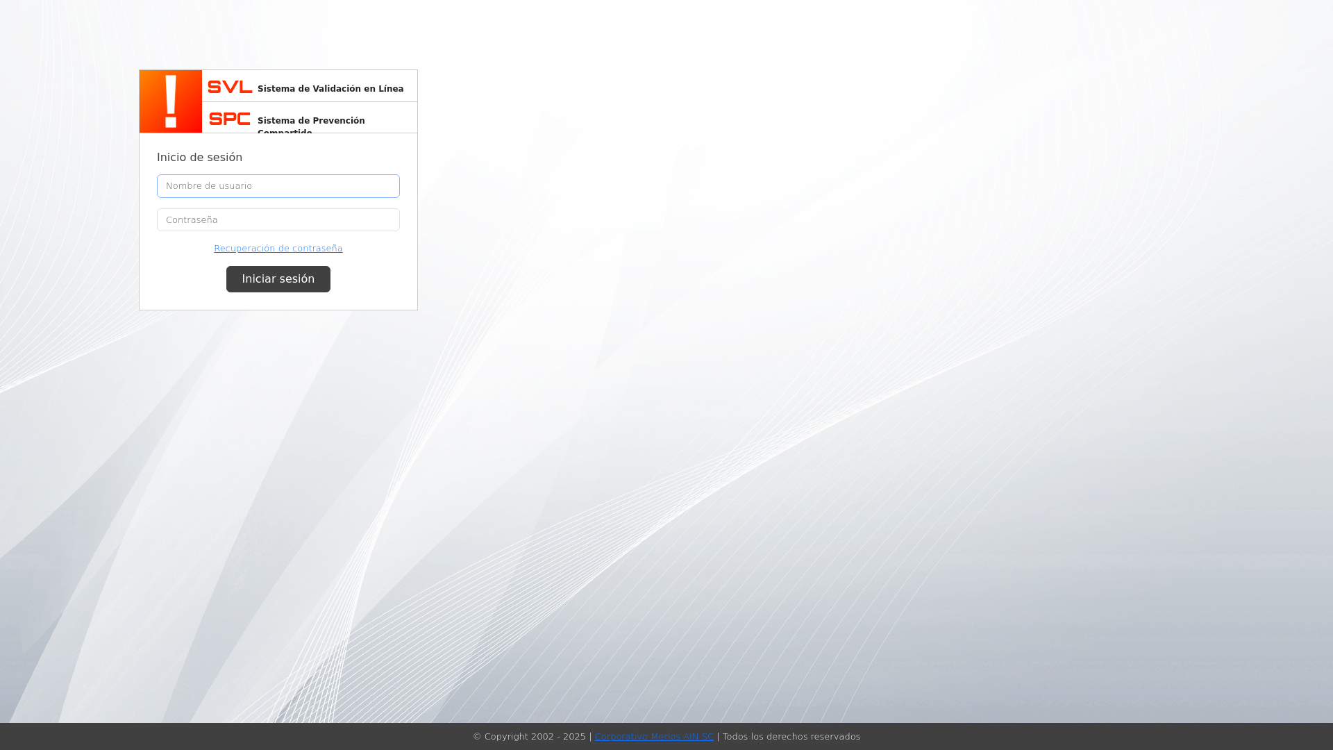 website screenshot of https://www.svl.mx/