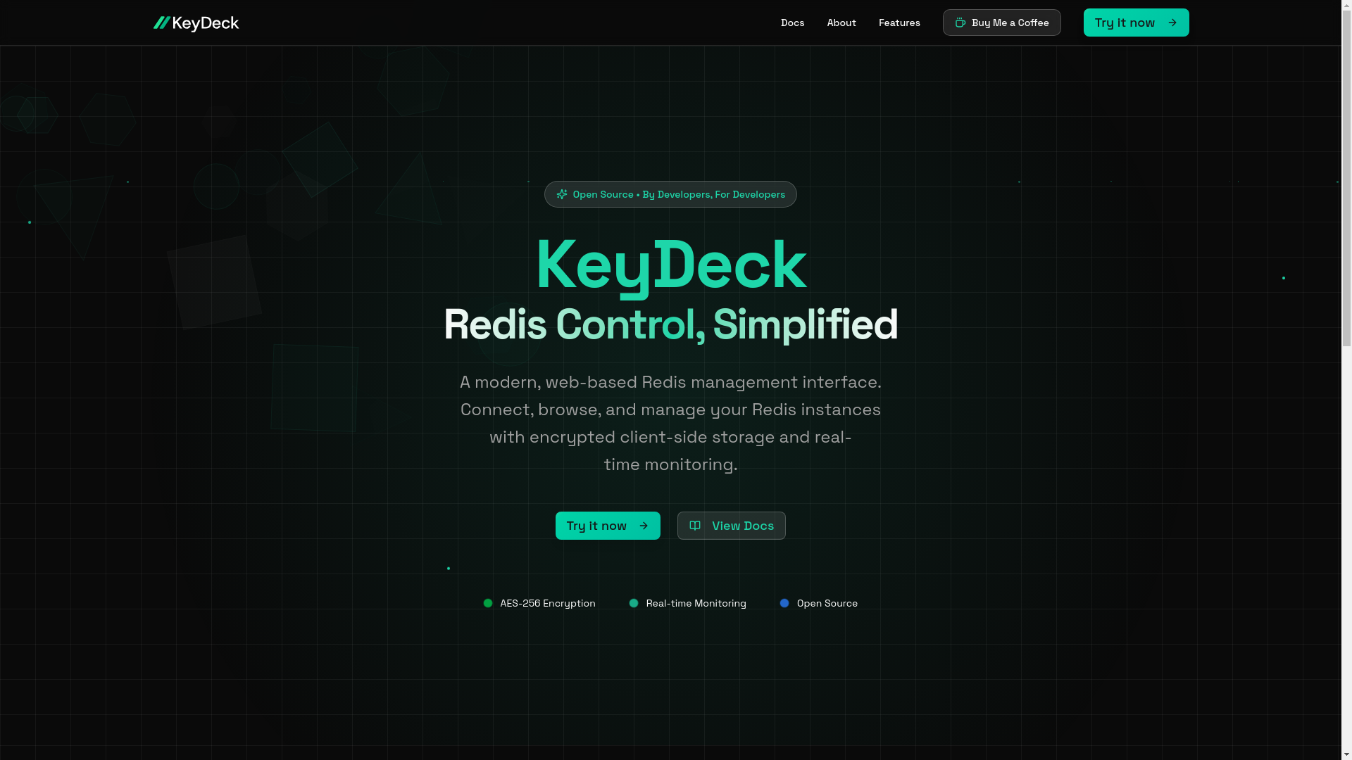 website screenshot of https://keydeck.dev/