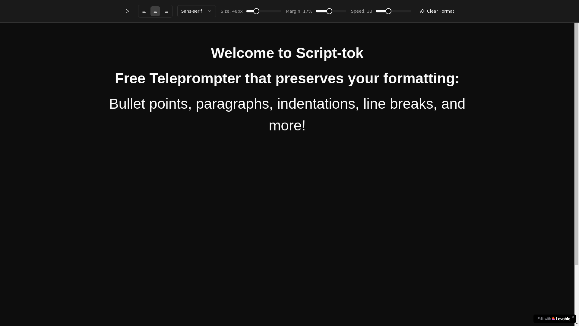 website screenshot of https://script-tok.com/