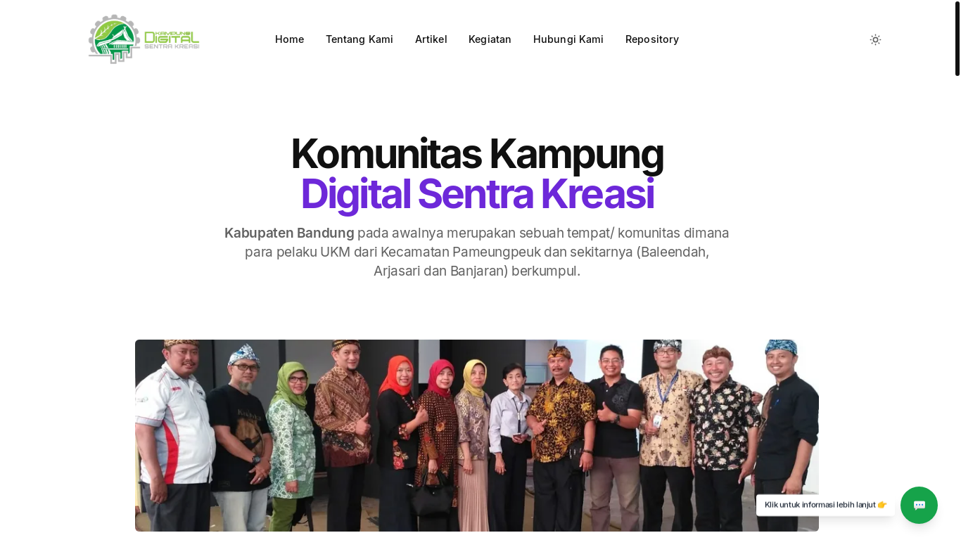 website screenshot of https://sentra-kreasi.pages.dev/