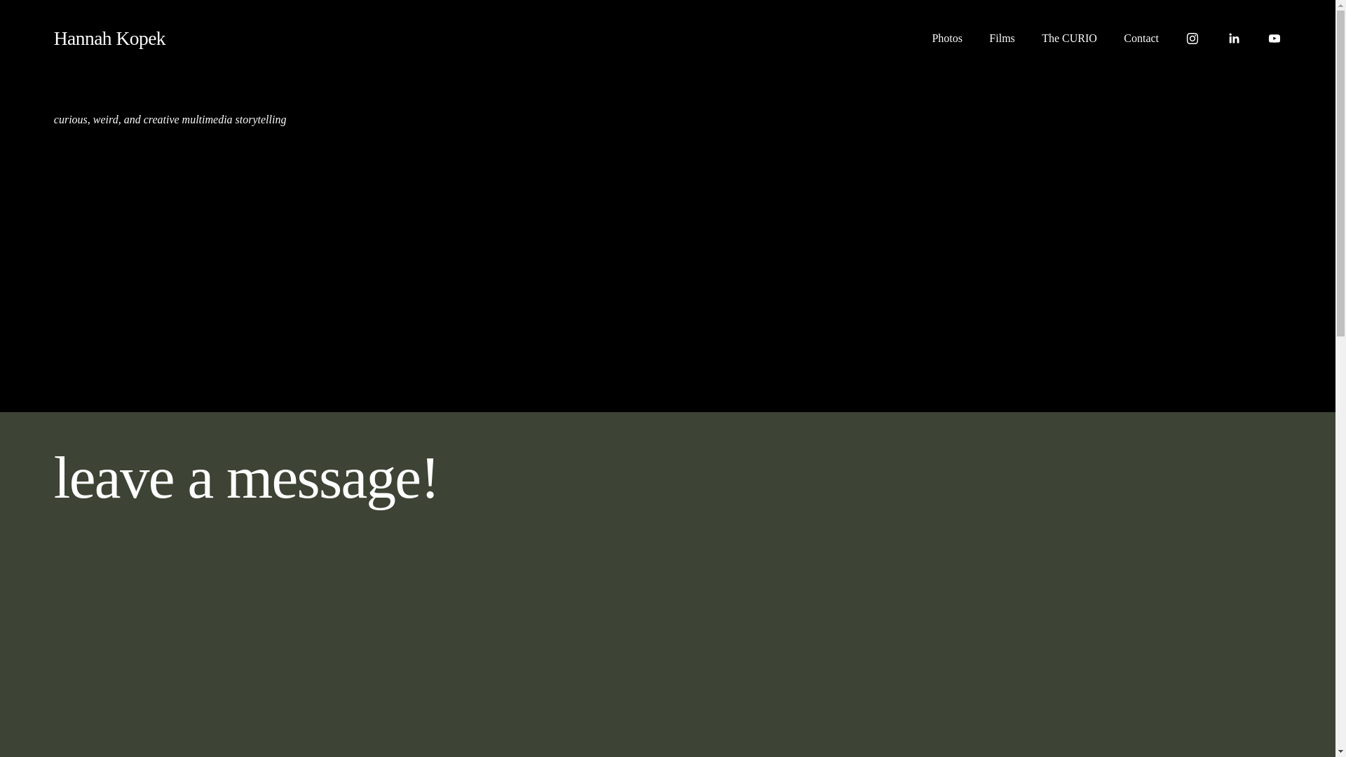 website screenshot of https://hannahkopek.com/