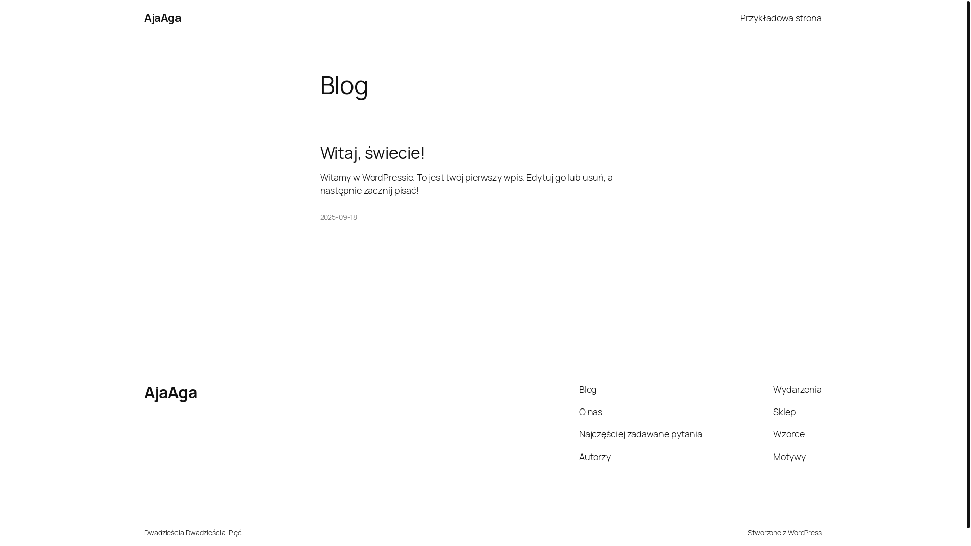 website screenshot of https://ajaaga.pl/