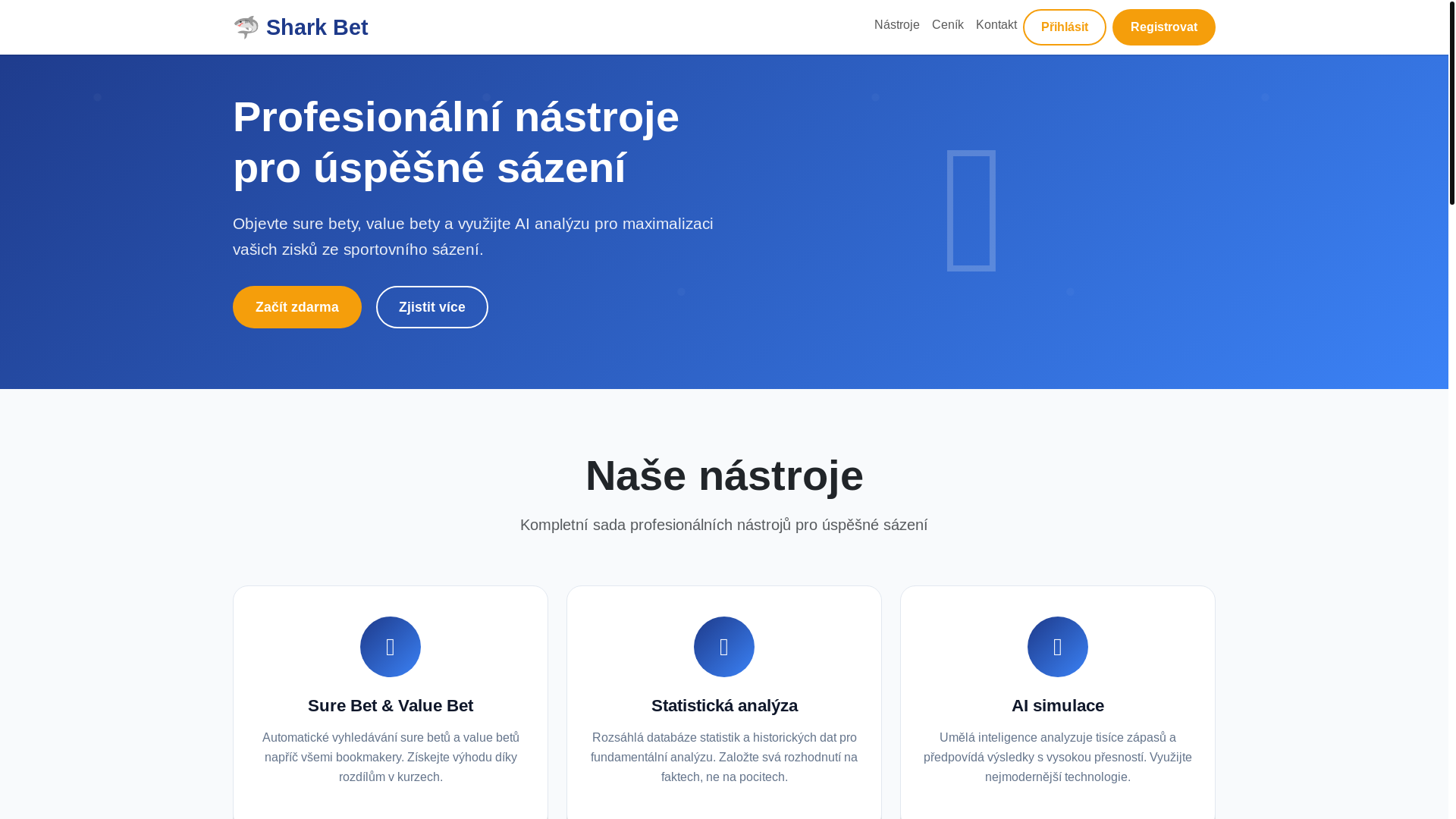 website screenshot of https://betshark.eu/