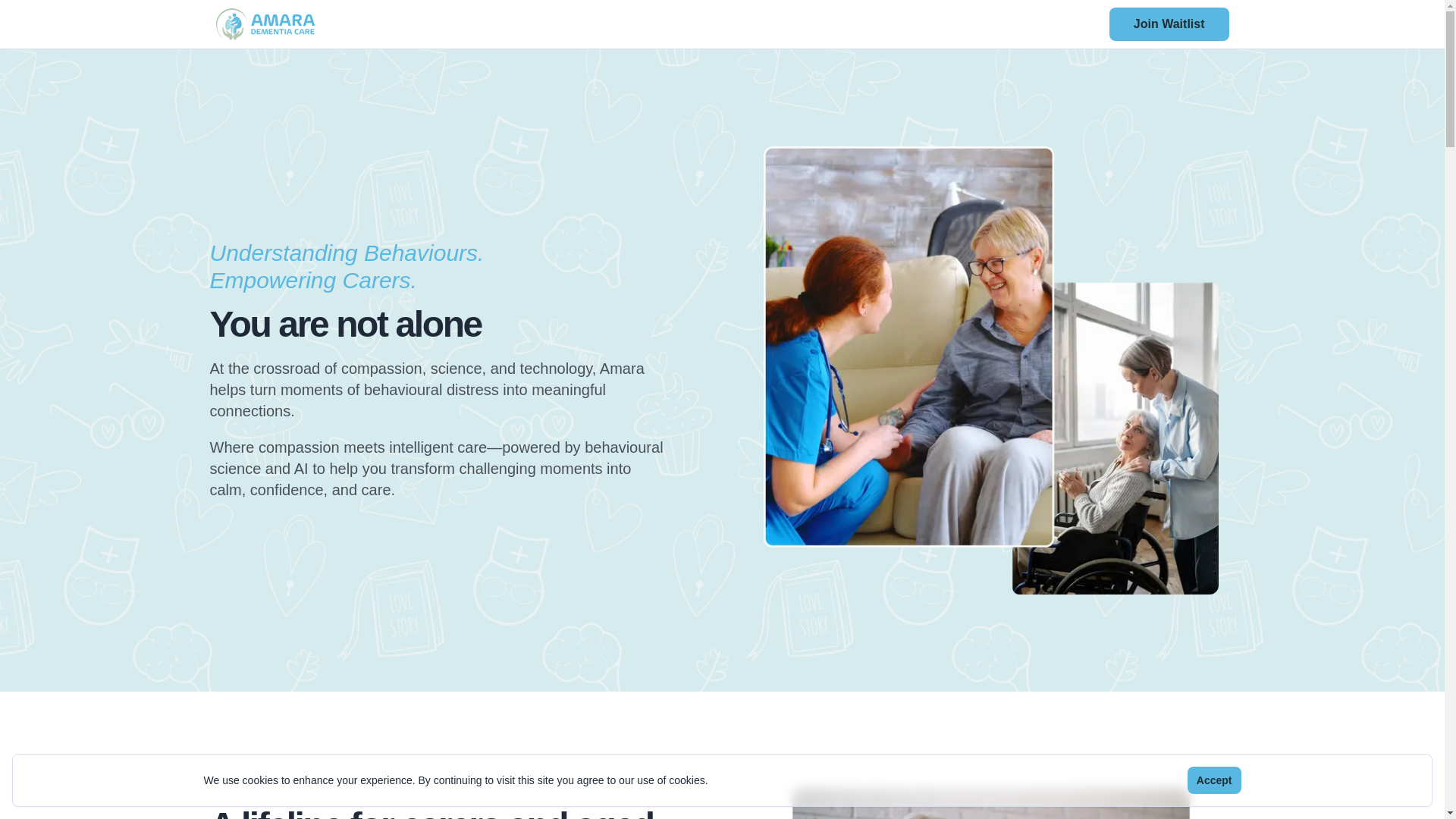 website screenshot of https://amaradementiacare.com/