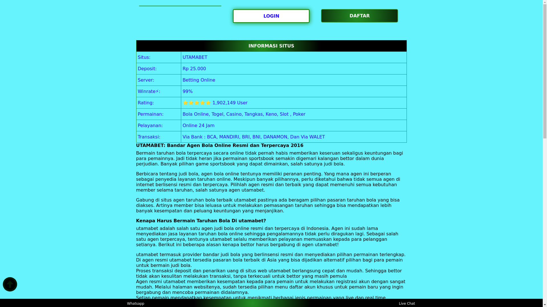 website screenshot of https://utamabet.pages.dev/