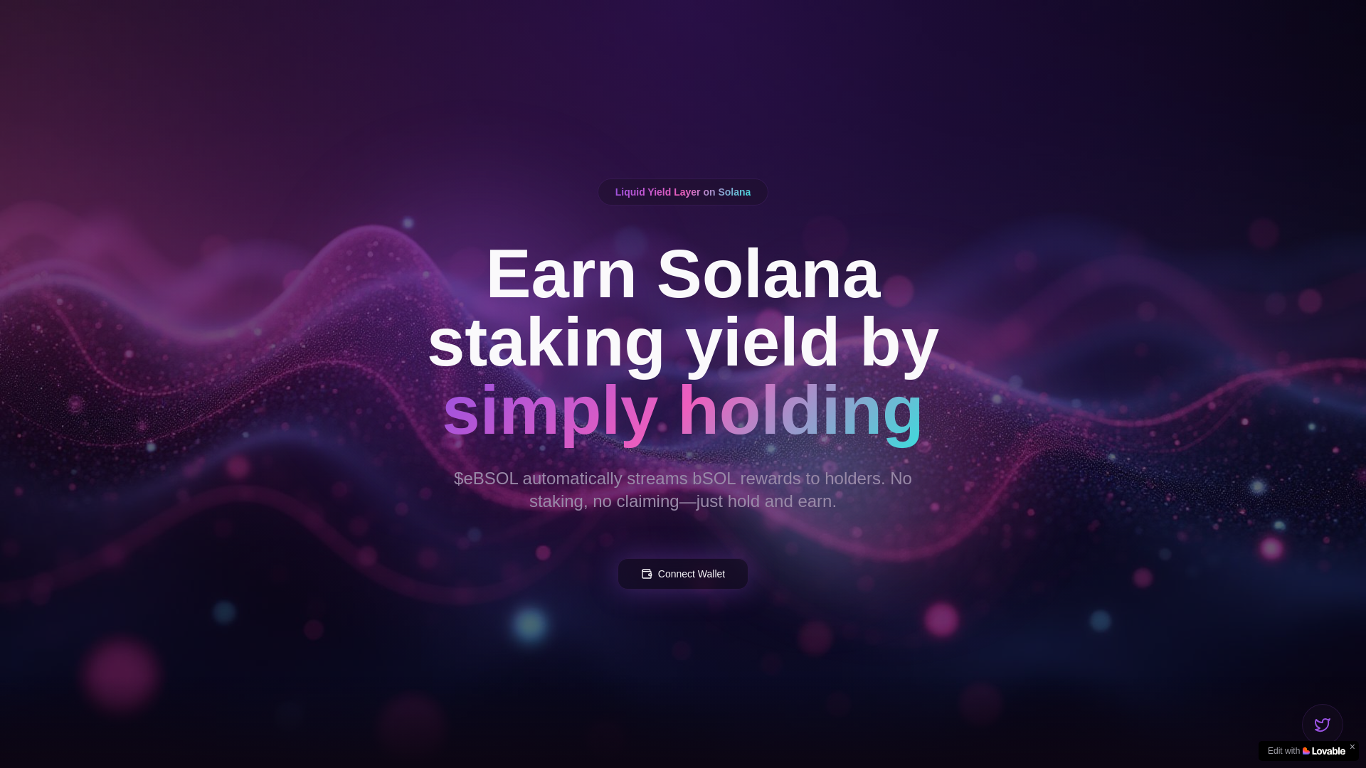 website screenshot of https://earnbsol.com/
