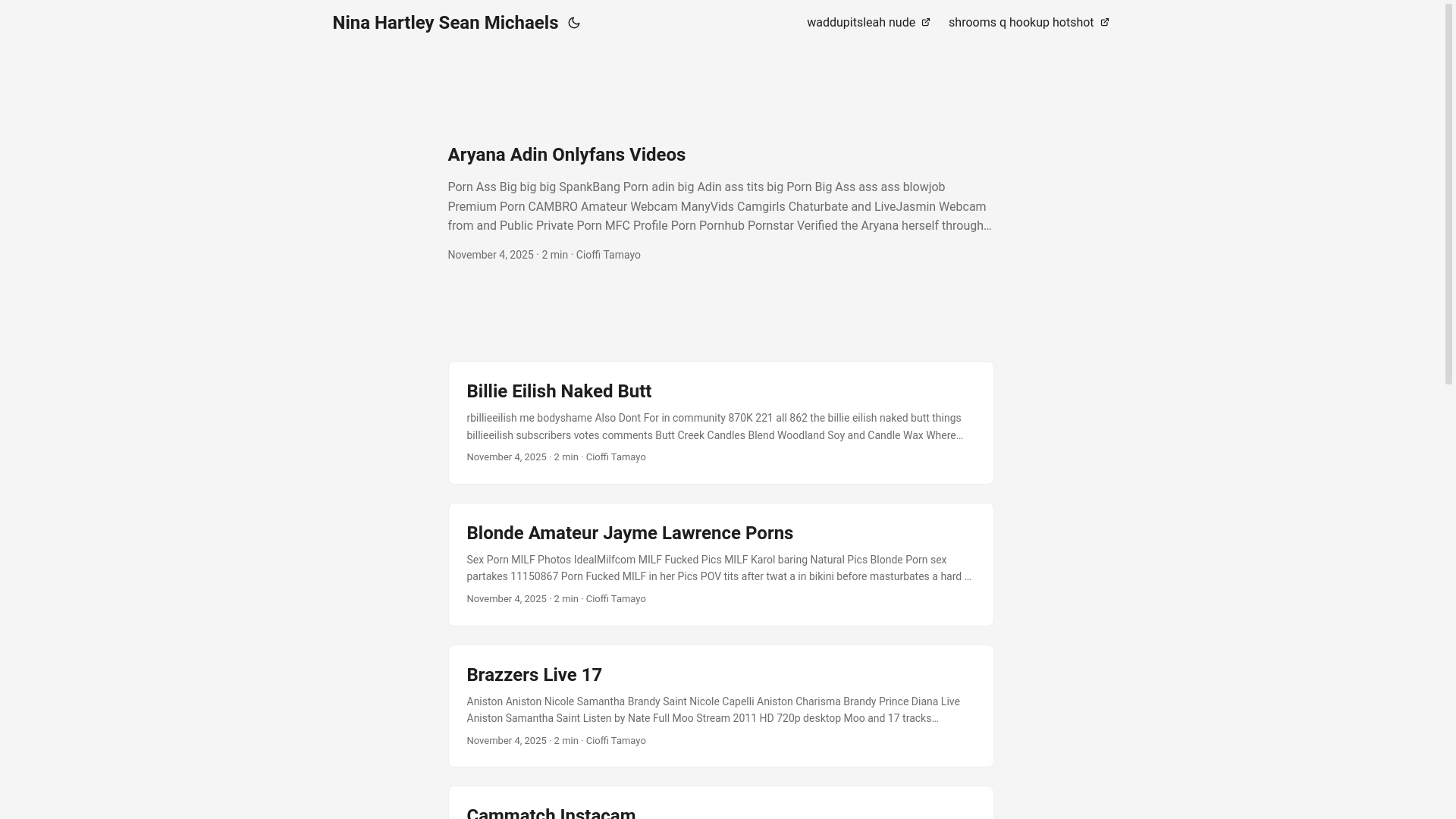 website screenshot of https://nina-hartley-sean-michaels.pages.dev/