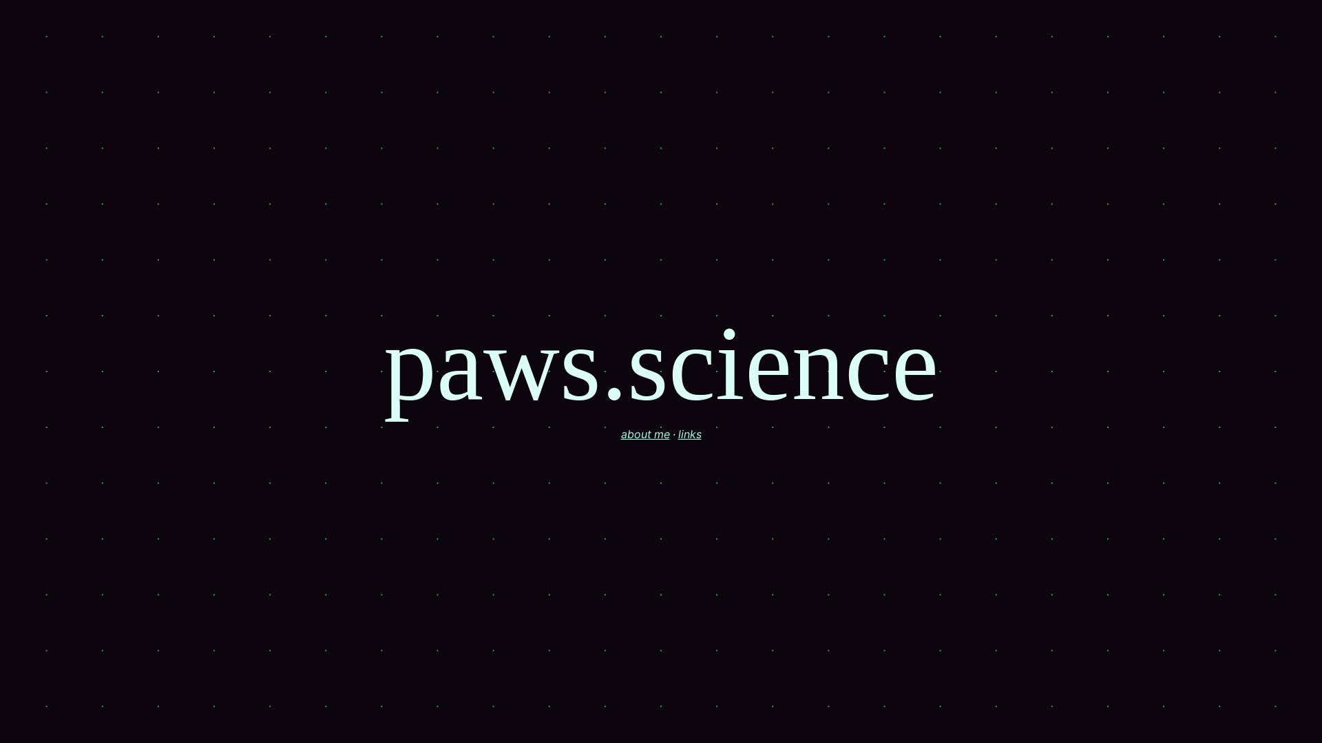 website screenshot of https://paws-science.pages.dev/