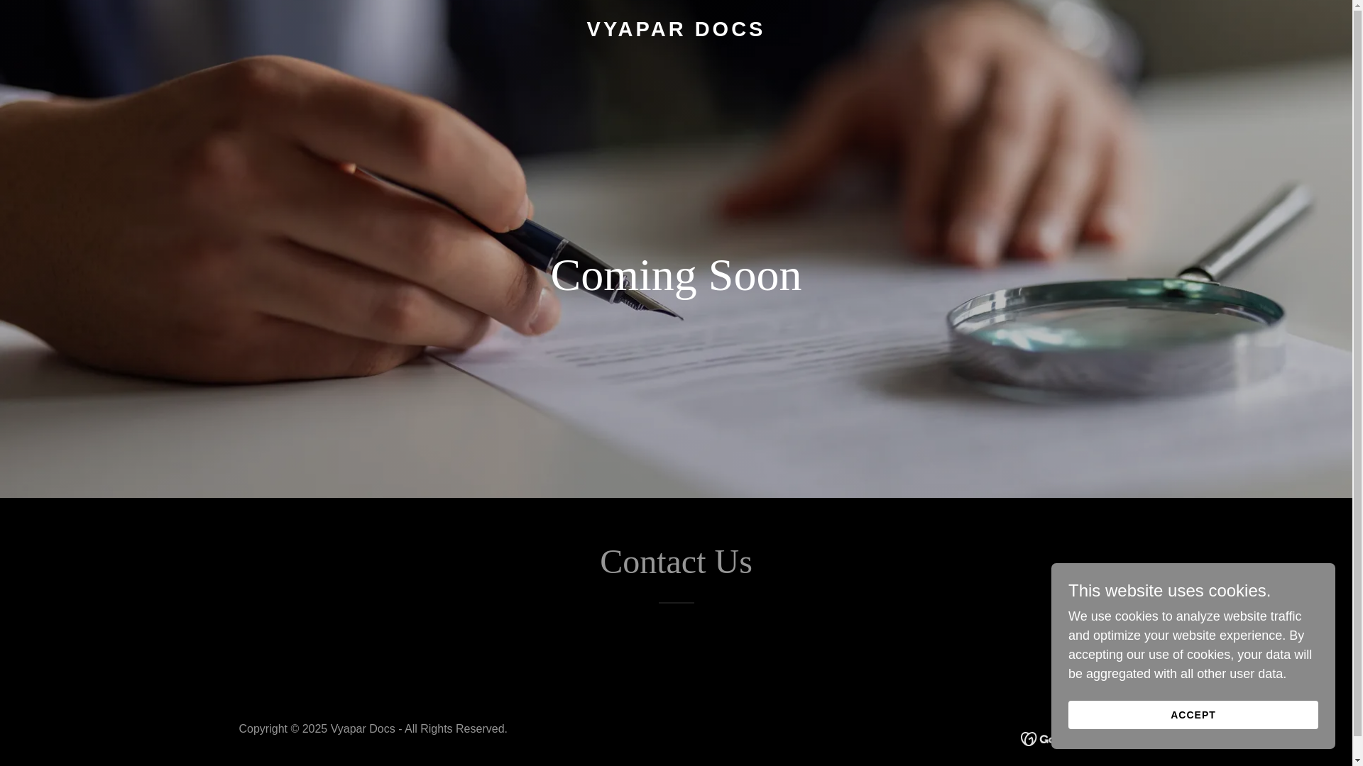website screenshot of https://vyapardocs.in/