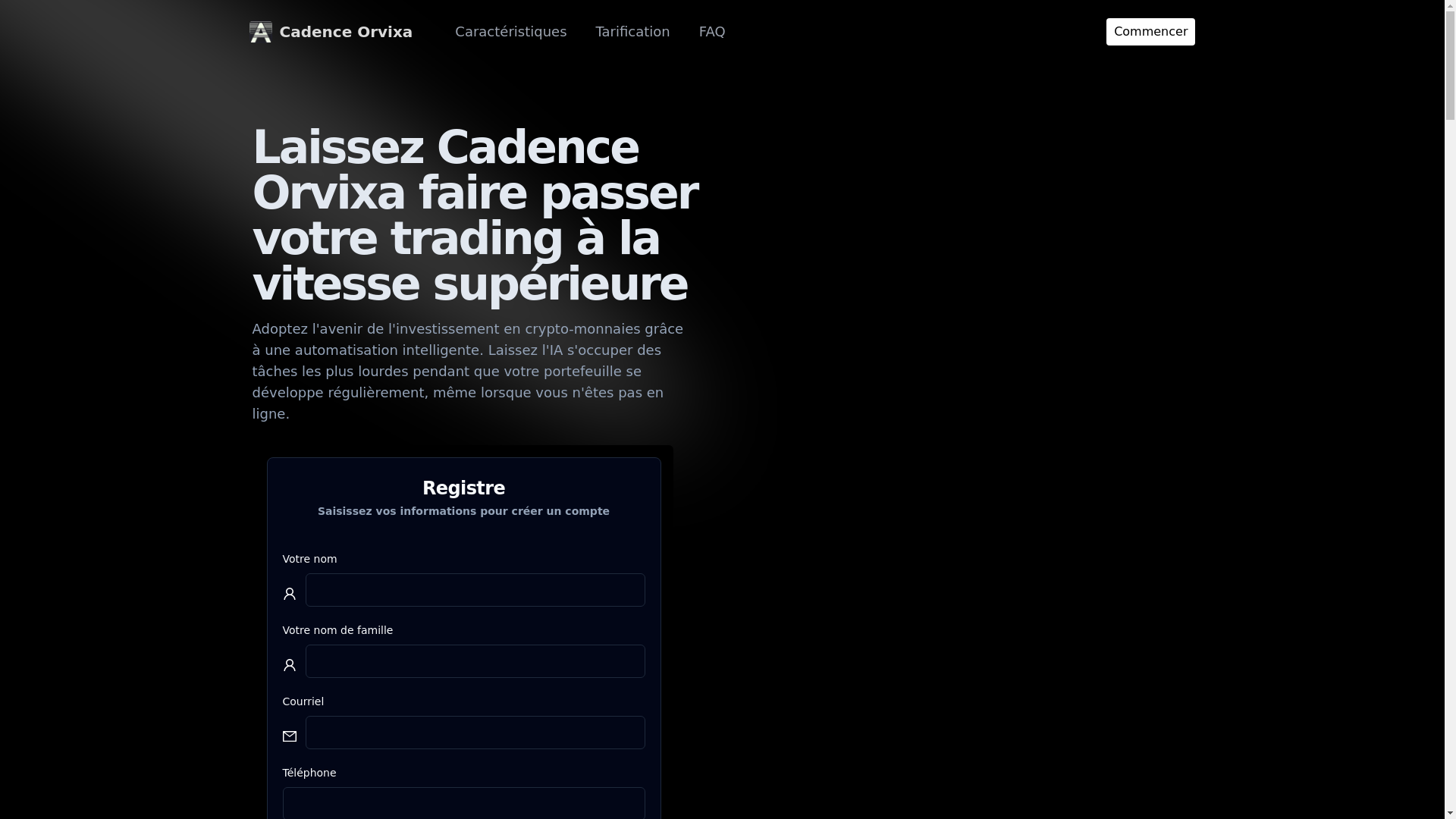 website screenshot of https://cadenceorvixa.fr/