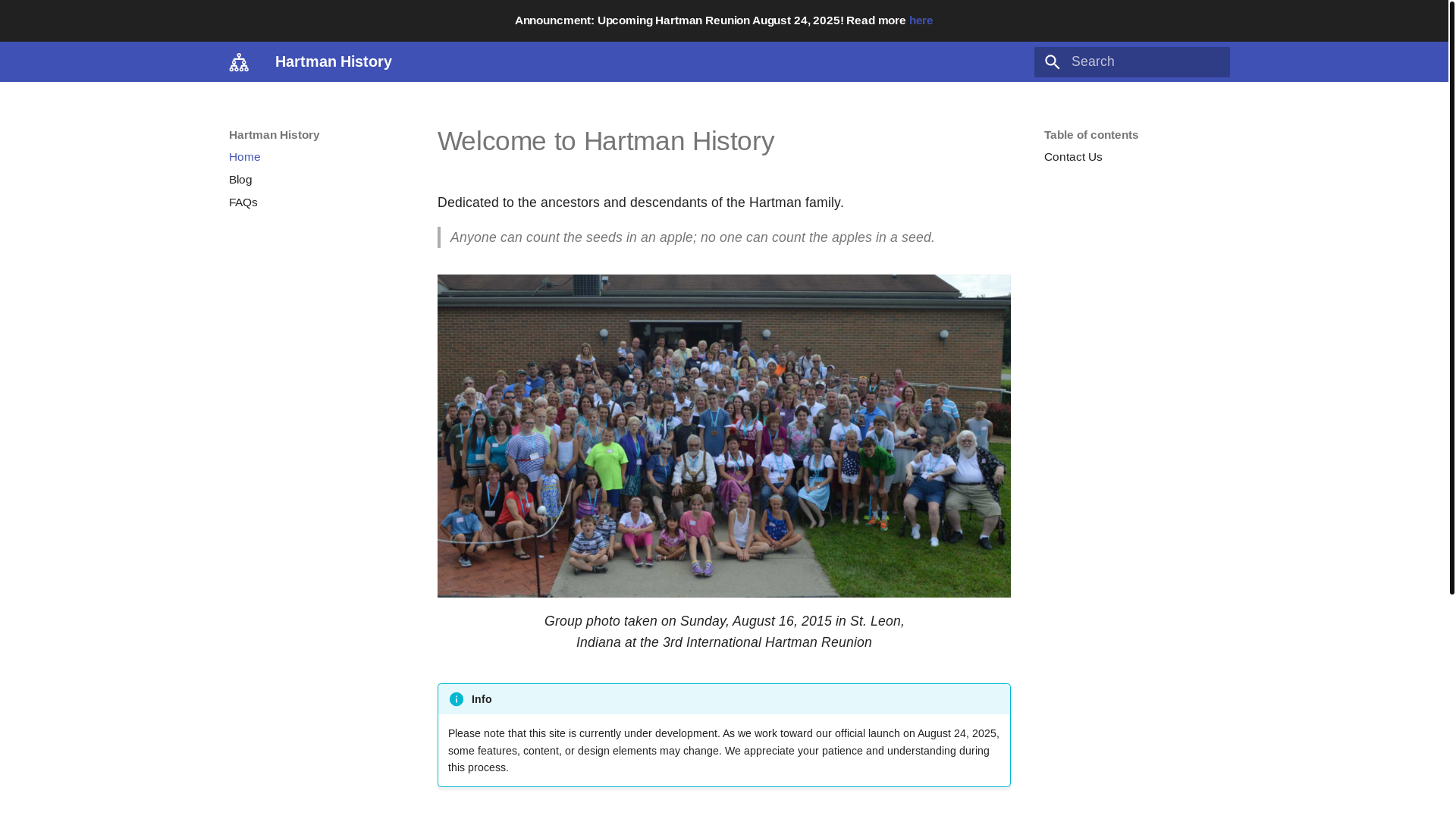 website screenshot of https://hartmanhistory.pages.dev/