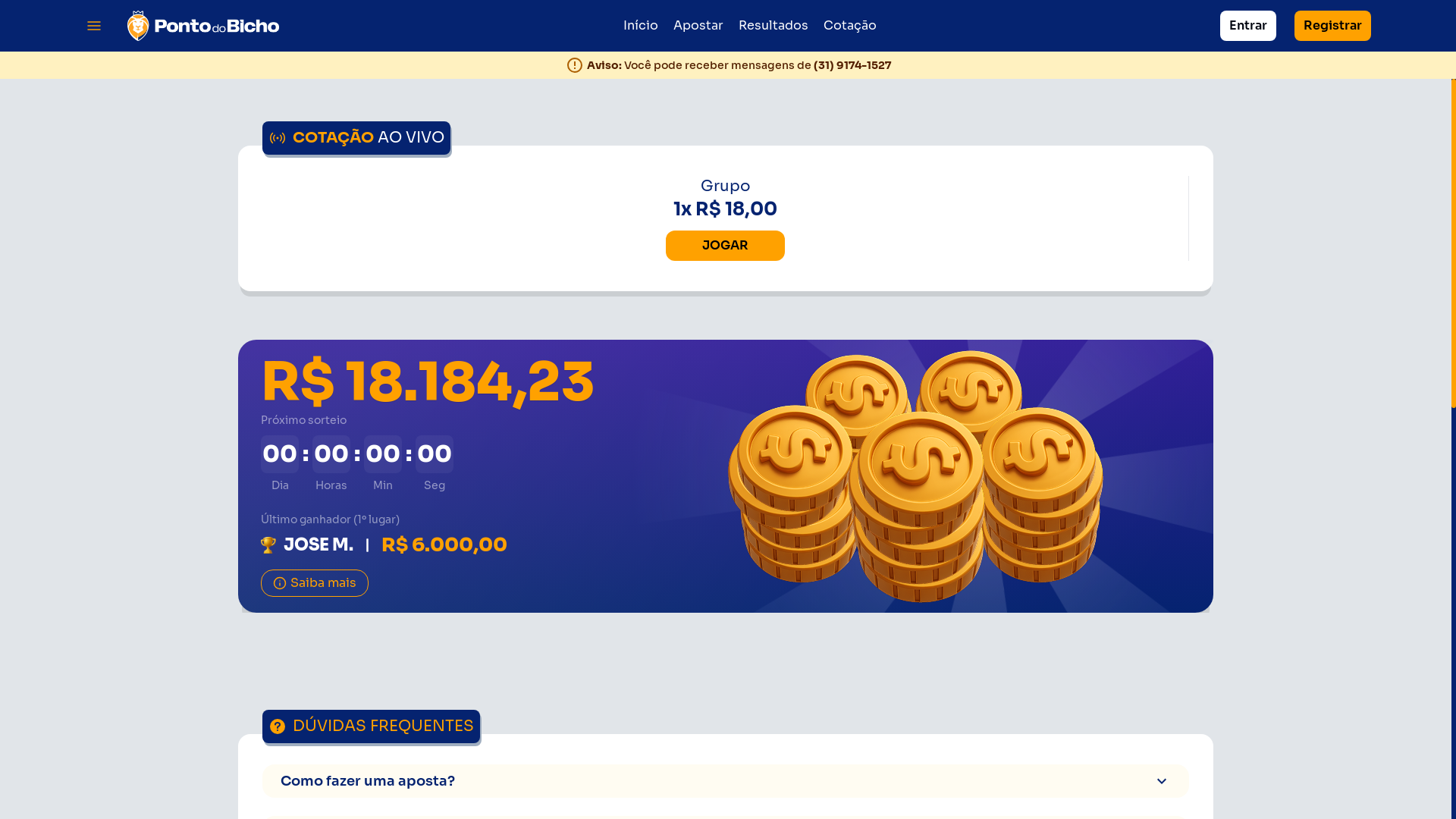 website screenshot of https://pontodobicho.io/