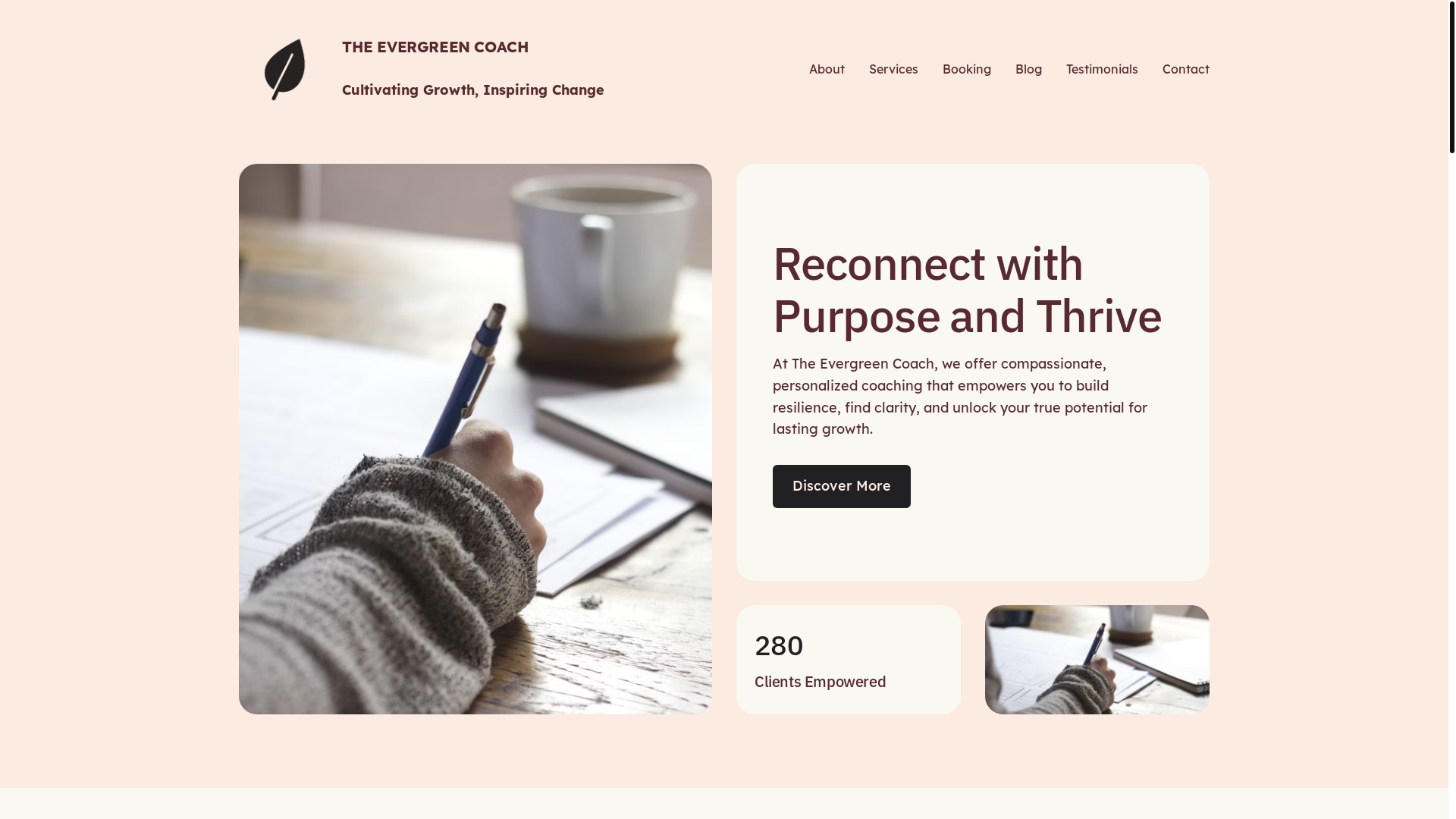 website screenshot of https://theevergreencoach.co.uk/