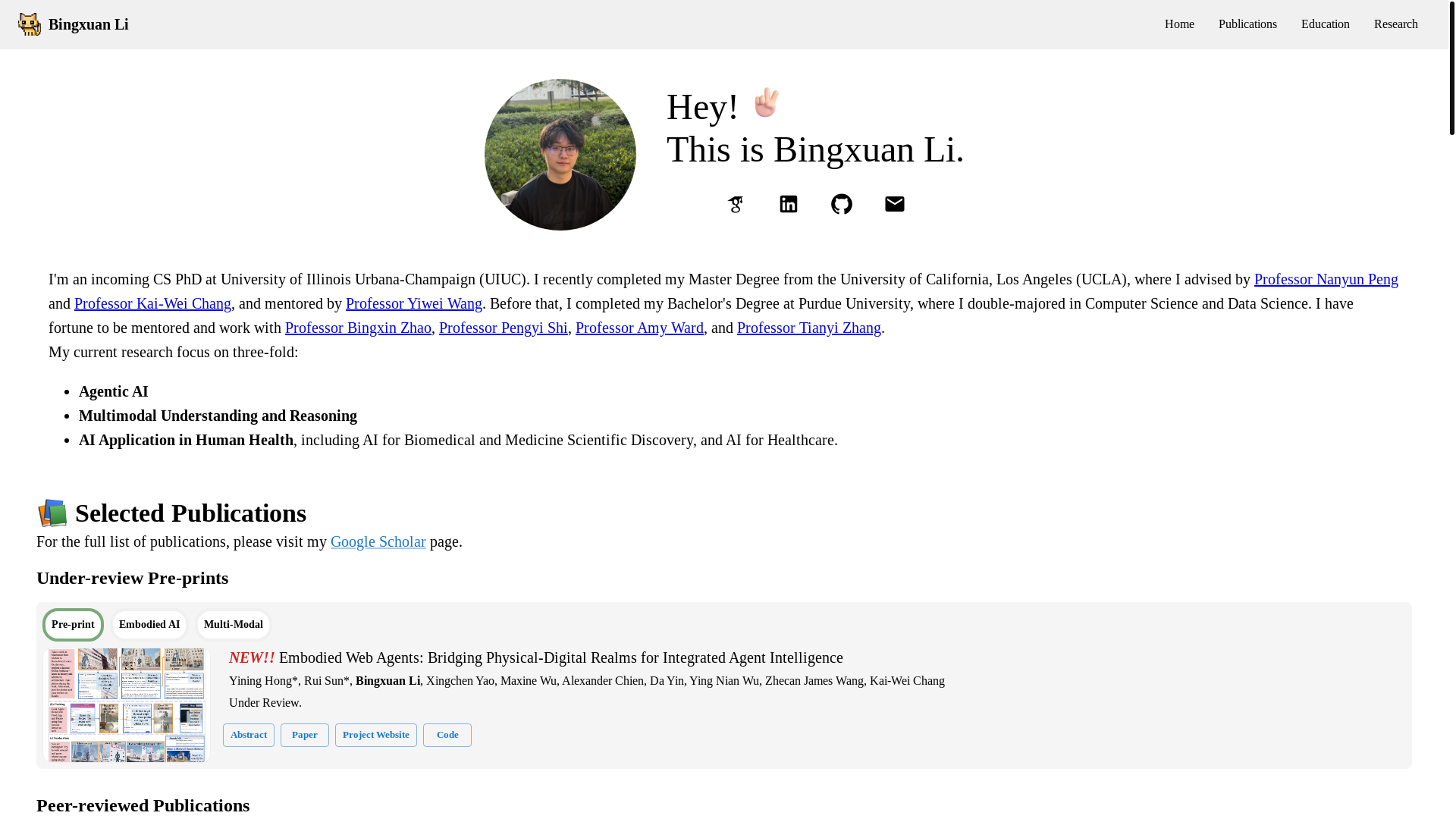 website screenshot of https://personal-academic-website.pages.dev/