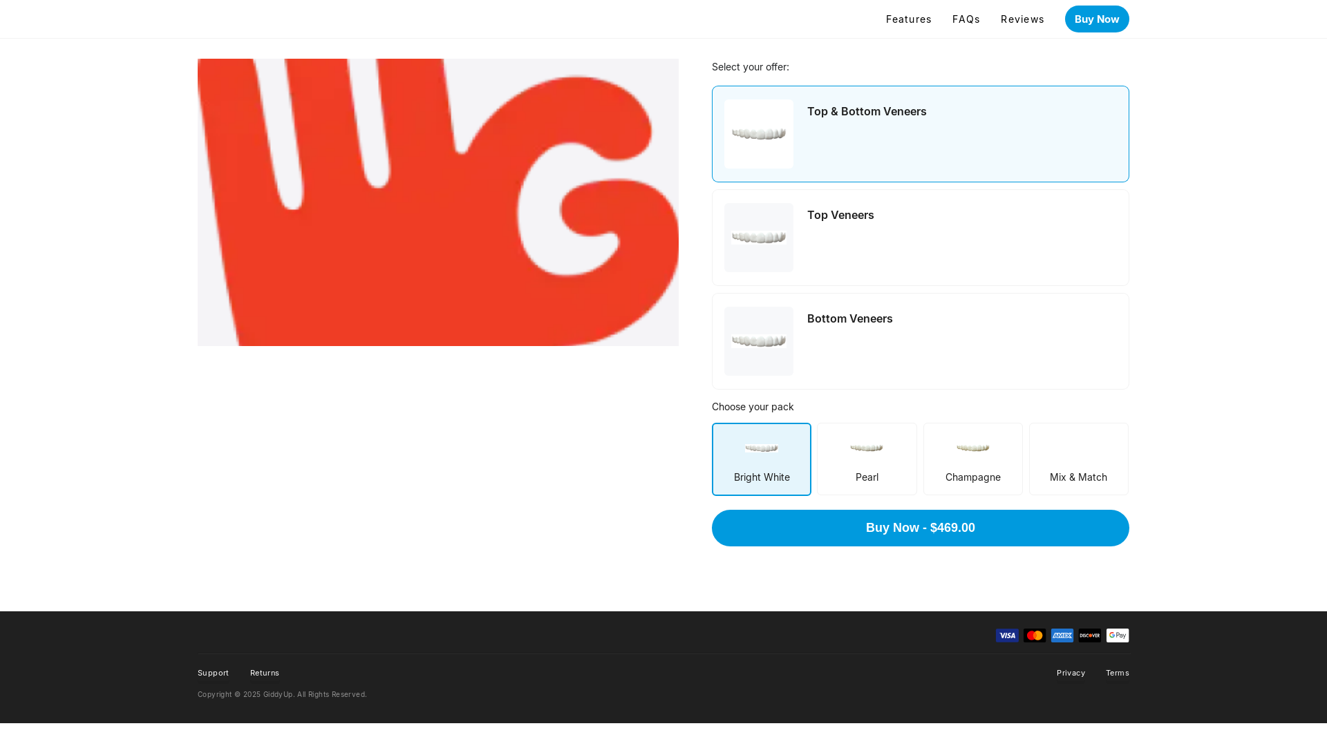 website screenshot of https://getshinysmileveneers.com/