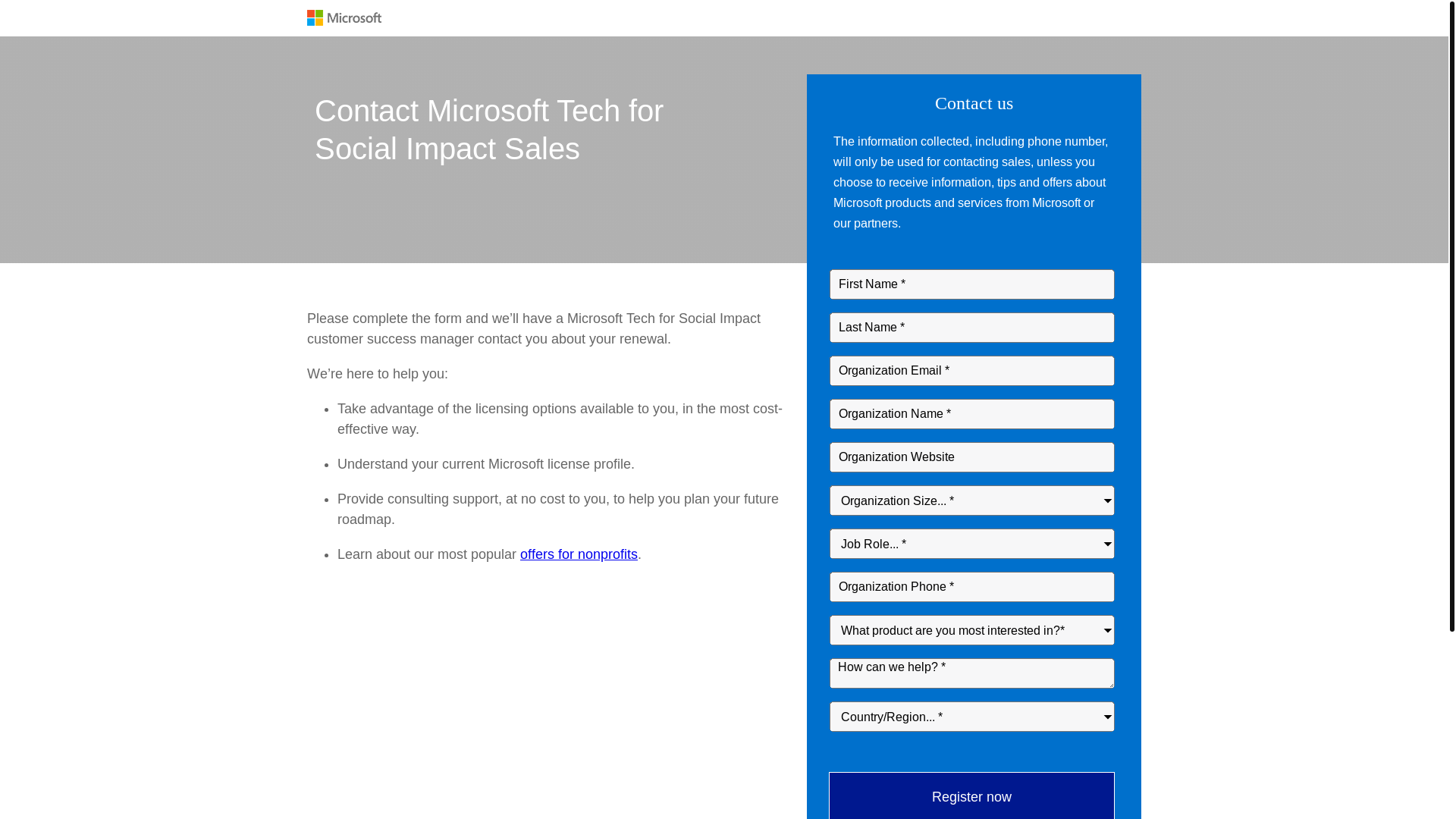 website screenshot of https://nam.safelink.emails.azure.net/redirect/?destination=https%3A%2F%2Faka.ms%2Fnonprofitrenewalscontactus&p=bT03Zjk2NGRmNS1iNTllLTQ1NGItOTgxMi0xYTAxNDc3MTc3NzQmdT1hZW8mbD1lZThkNjhhZC1jMjhiLTRlOTEtOTJlMi0xMTVjNTZlOWFmY2U%3D