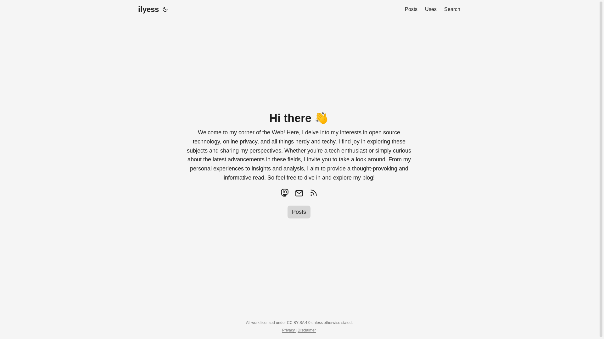 website screenshot of https://ilyess.cc/
